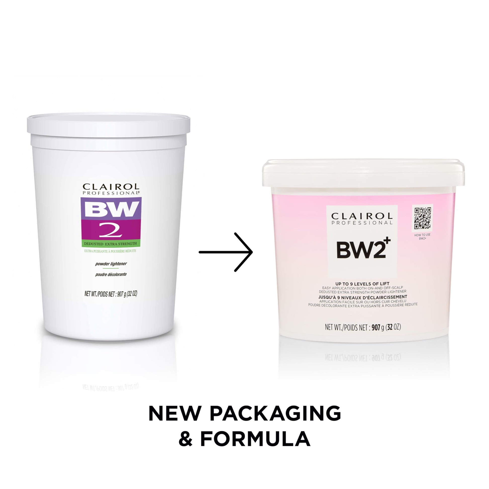 White Smoke Clairol Professional BW2+ Dedusted Extra Strength Powder Lightener for Hair Highlights, 32 oz.