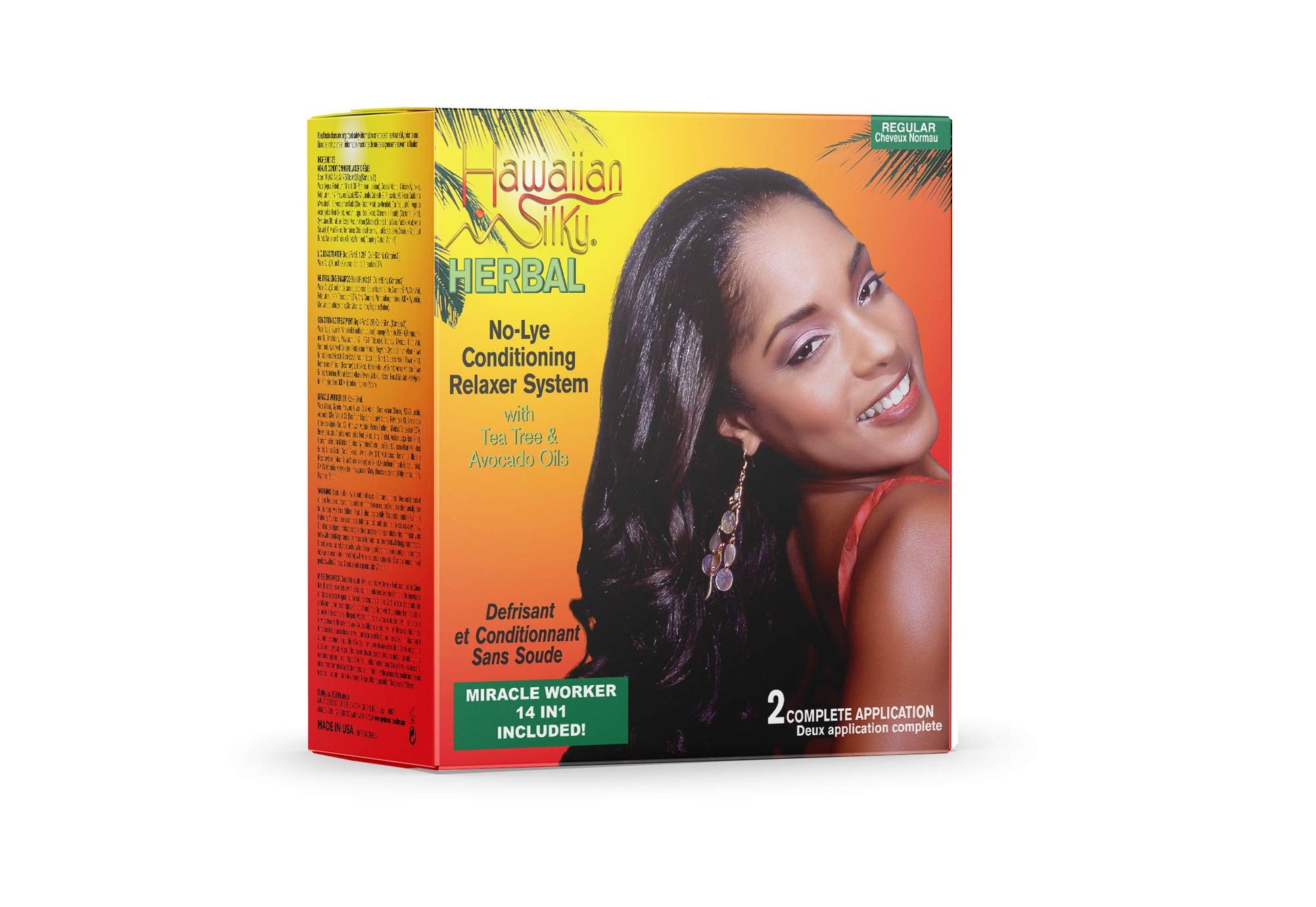 Black Hawaiian Silky Herbal No Lye Regular Relaxer Kit (2 Pack)