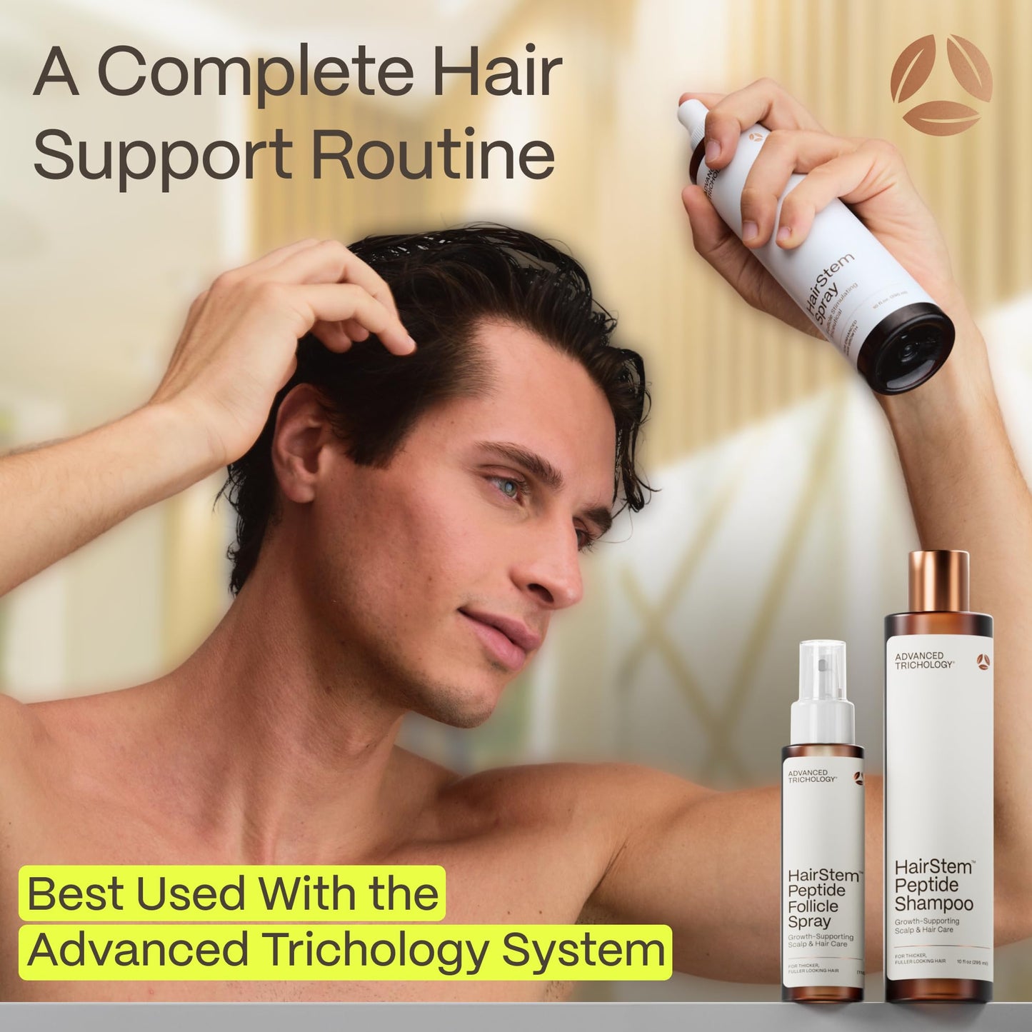 Tan FoliGROWTH® Hair Growth Supplement for Women & Men | For Thicker, Fuller Hair | American Hair Loss Association Approved | Supports Thinning Hair