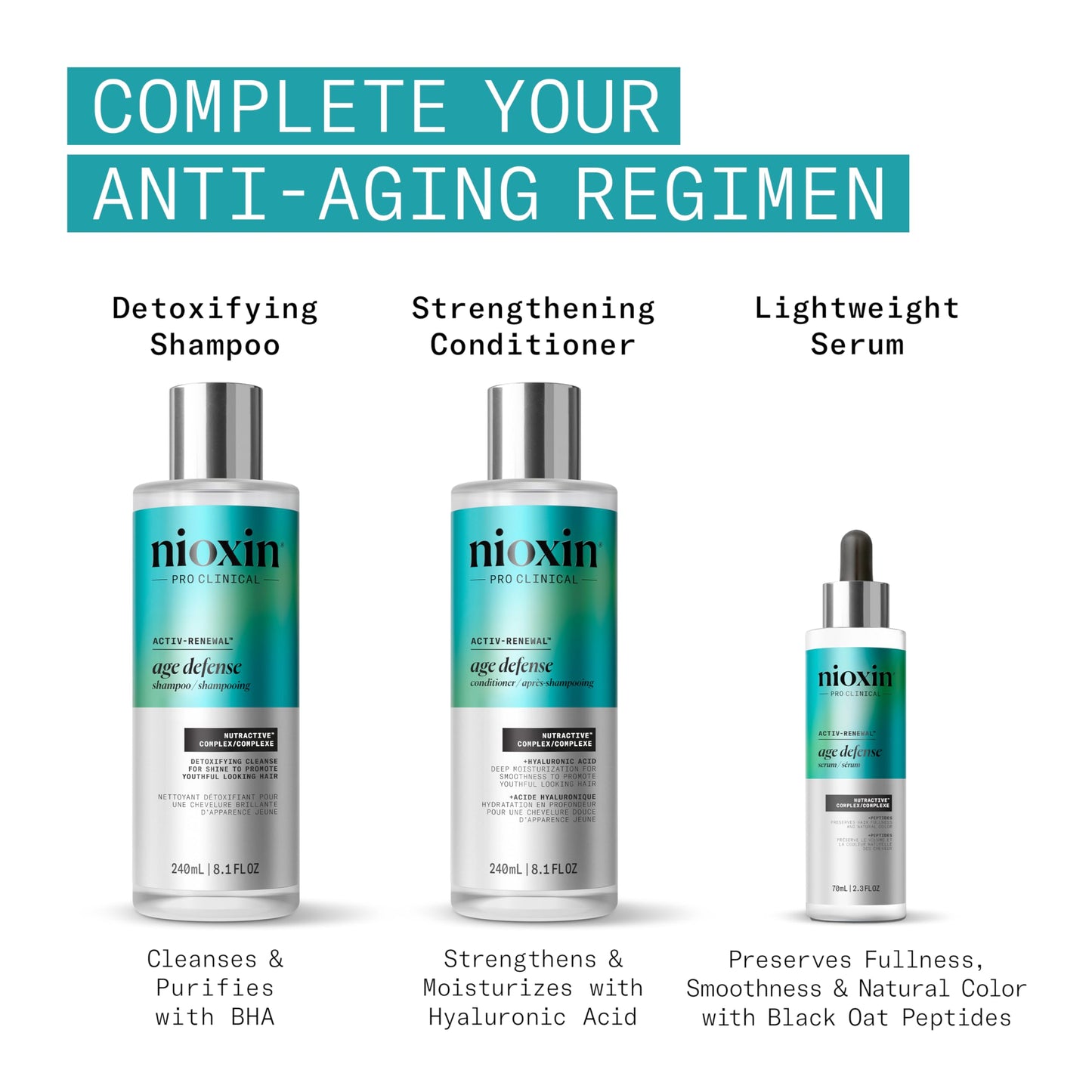 White Smoke NIOXIN Age Defense Conditioner for Aging Hair | Strengthening Conditioner with Hyaluronic Acid | 8.1 Fl Oz | 240mL