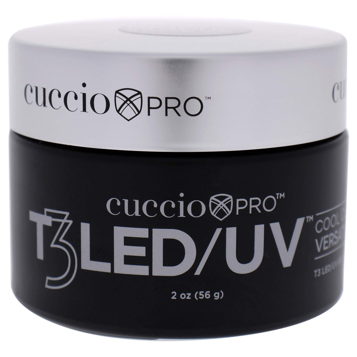 Black Cuccio Pro T3 LED/UV Cool Cure Versatility Gel - Controlled Levelling - Incredibly Flexible - Strong Adhesion - Thick Viscosity - Fast Application - Quick Cure - Opaque Welsh Rose - 2 Oz Nail Gel