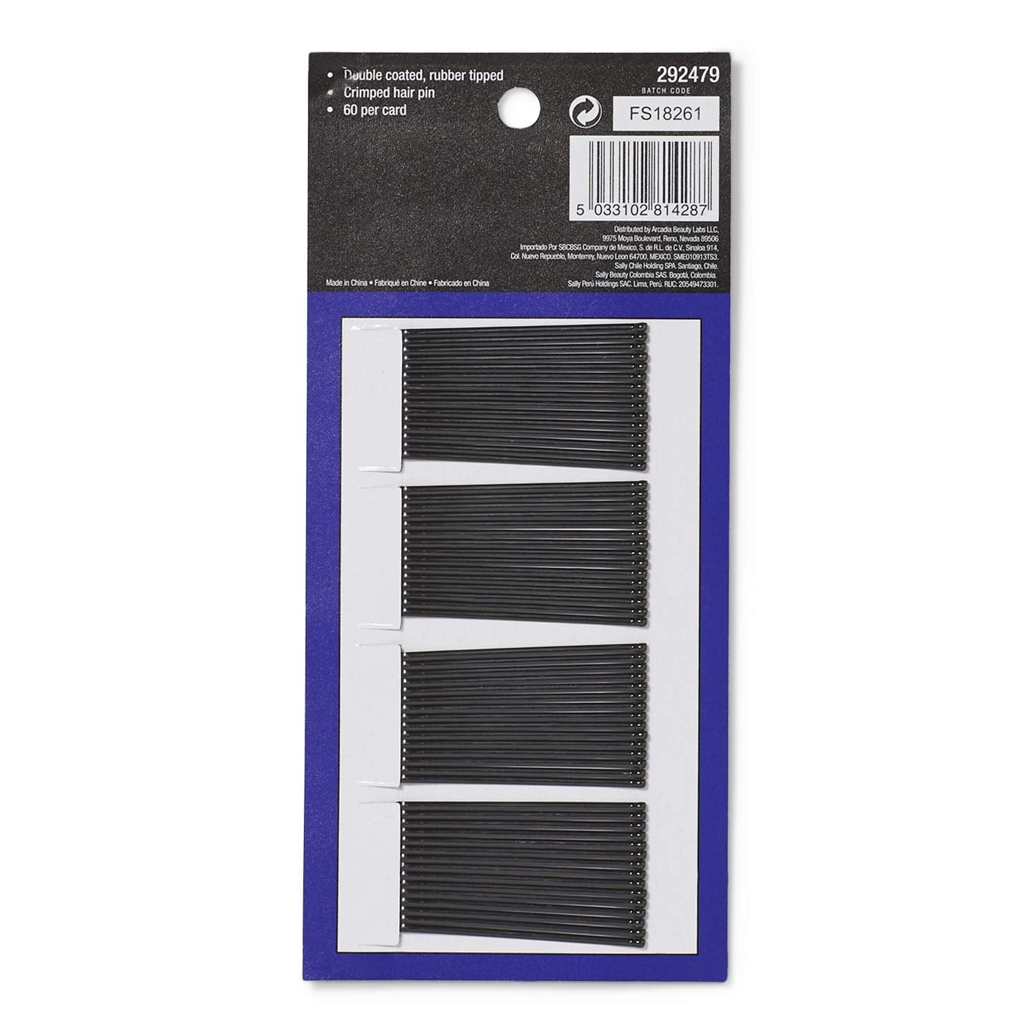 Dark Slate Gray Salon Care Professional Supreme Black Bobby Pins 60 Count