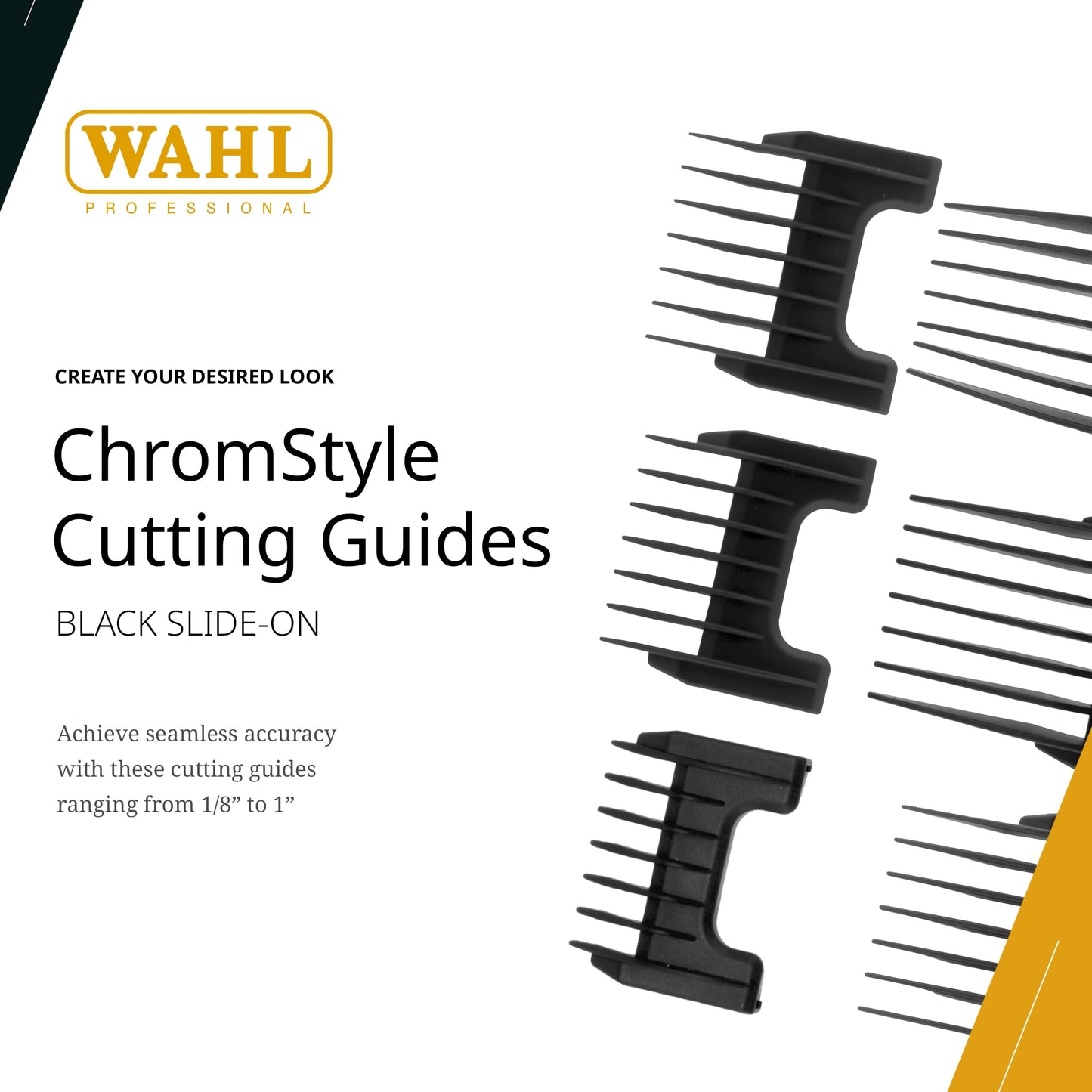 White Smoke Wahl Professional ChromStyle Cutting Guides, Color-Coded, 1-8 Range, Durable and Easy to Use