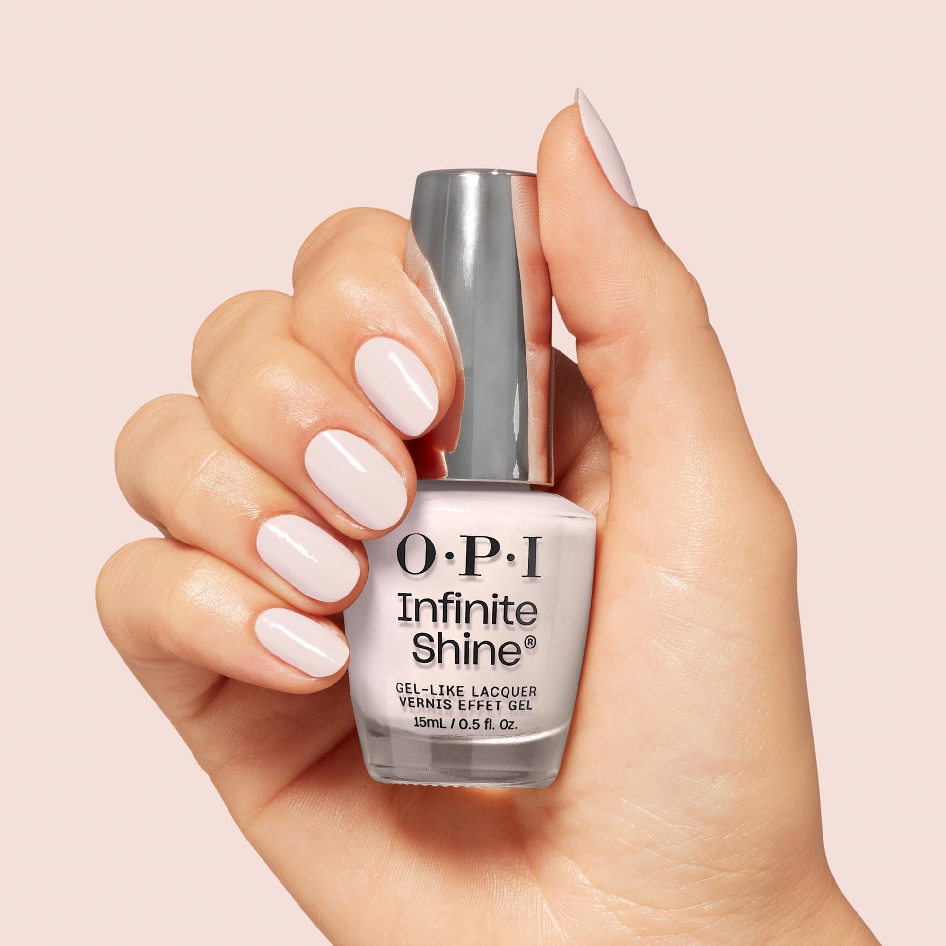 Misty Rose OPI Infinite Shine Beyond the Pale Pink | Opaque Nude Pale Pink Crème Long Wear Nail Polish | Vegan, Long Lasting, Streak Free