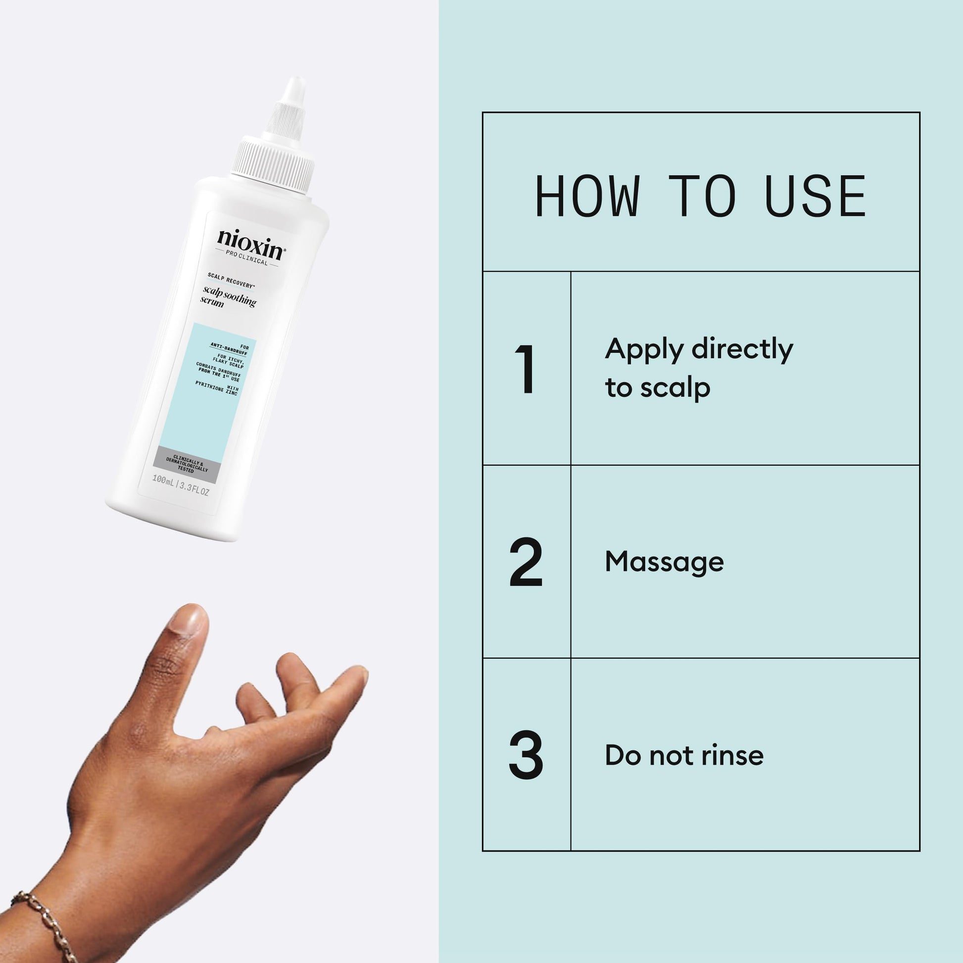 Powder Blue Nioxin Scalp Recovery System Scalp Soothing Serum | With Pyrithione Zinc and Green Tea Extracts | 3.38 Fl Oz