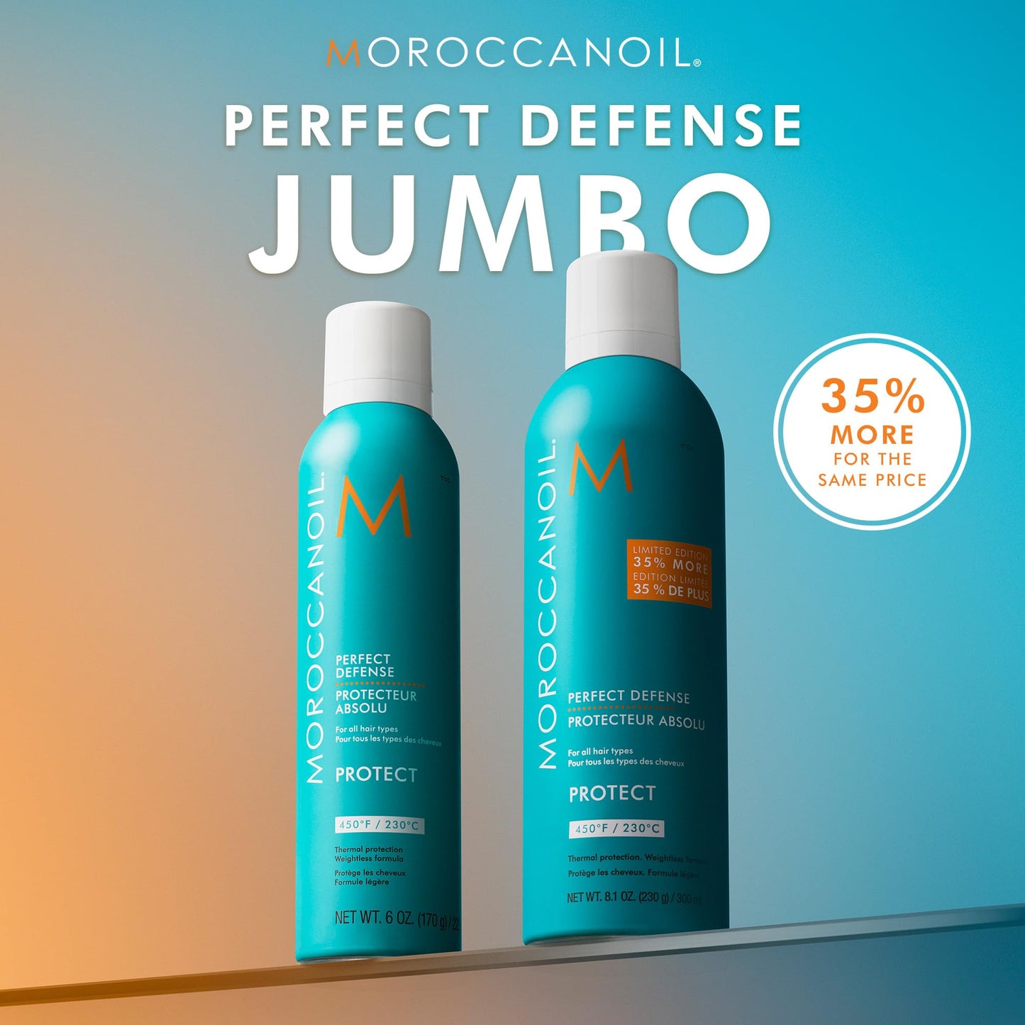 Sandy Brown Moroccanoil Jumbo Perfect Defense Heat Protectant