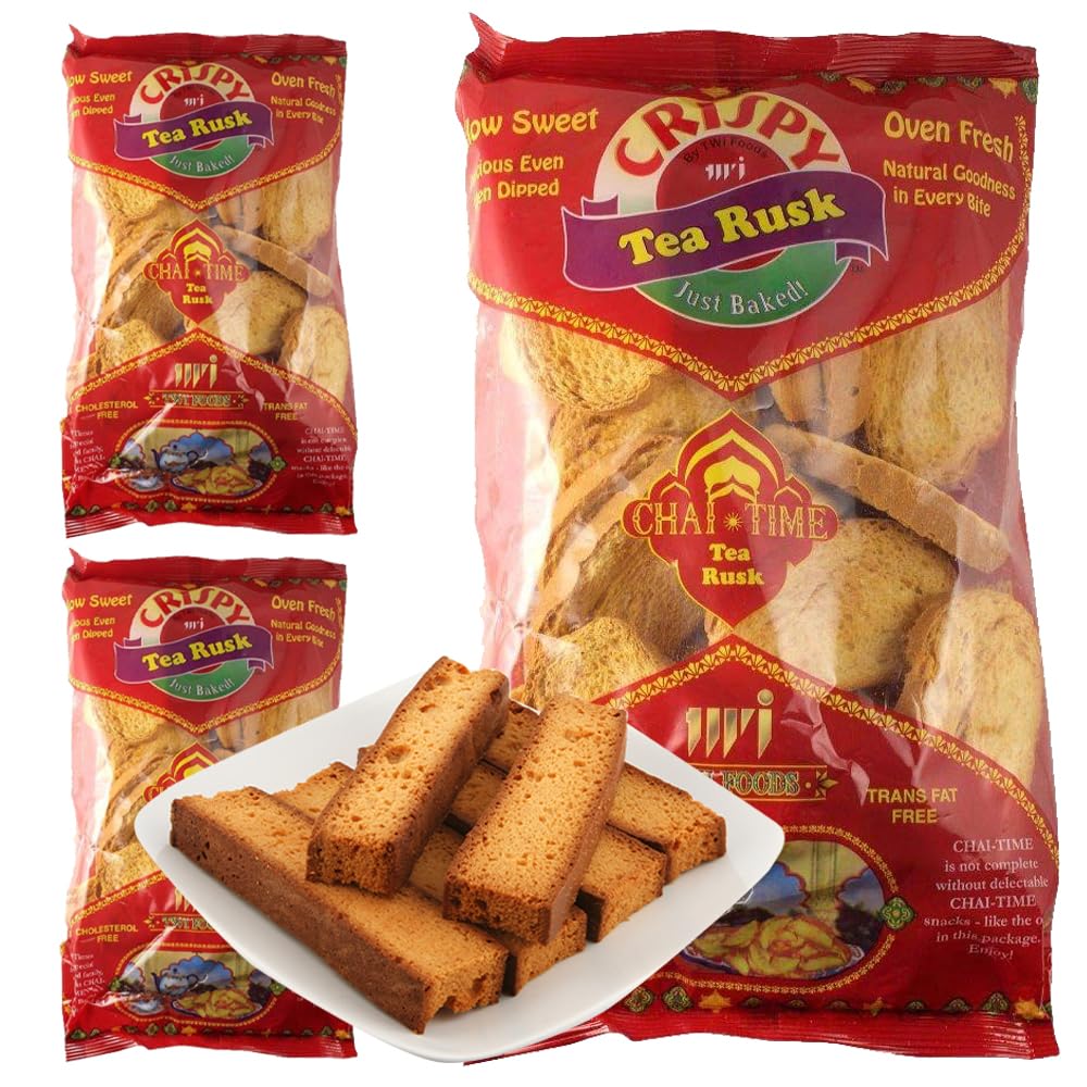 White Smoke BENGAL BOX TWI Crispy Tea Rusk 3 Pakcs - 200g, Indian Snacks, Best Snack with Tea