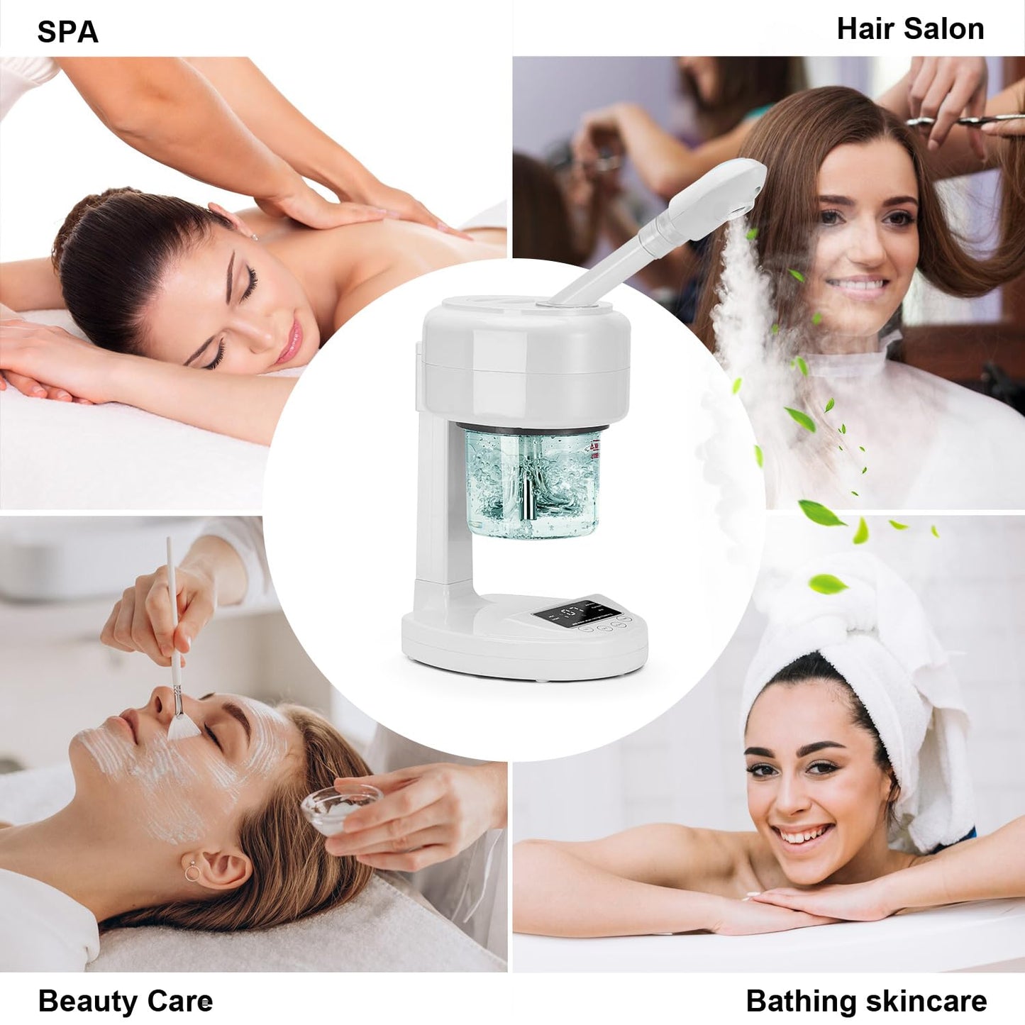 White Smoke JOSTZHXIN Facial Steamer Nano Ionic Face Steamer with Extendable Arm,Portable Facial Steamer 360°Rotating Nozzle Esthetician Steamer for Personal Care at Home or Salon