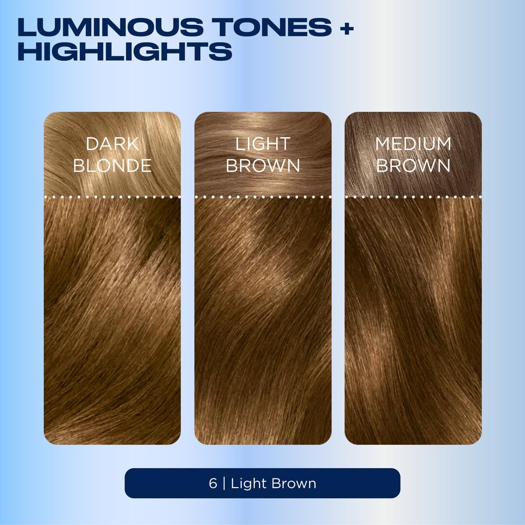 Saddle Brown Clairol Nice'n Easy Permanent Hair Dye, 6 Light Brown Hair Color, Pack of 1 - Packaging May Vary