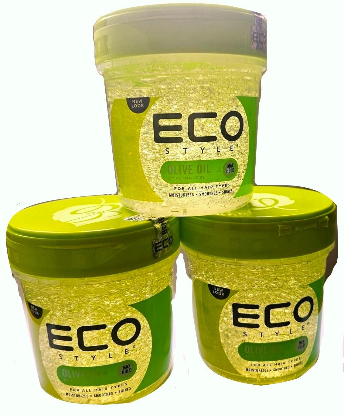 White Smoke 3x Eco Styler Olive Oil Styling Gel - Haargel 473ml (insgesamt - 1,42L)