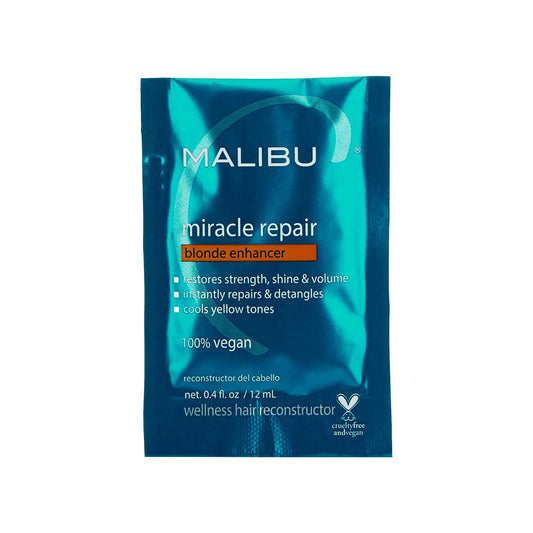 Midnight Blue Malibu C Miracle Repair Hair Reconstructor, Blonde Enhancer (1 Packet) - Nourishing Hair Repair Treatment for Damaged Blonde Strands - Relieves Hair Discoloration