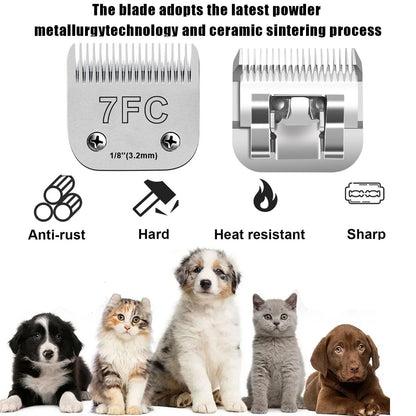 White Smoke 5Pack Dog Grooming Blades Compatible with Andis Dog Clippers,Dog Clipper Blades Compatible with Oster A5,Wahl km10 Dog Clippers for Animal Dog Cat Horse,Stainless-Steel Blade Sharp