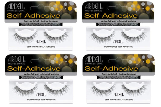 White Smoke Ardell Self Adhesive False Eyelashes Demi Wispies - Reusable, Lightweight, Natural Look Lashes, No Glue Needed, 4 Pack