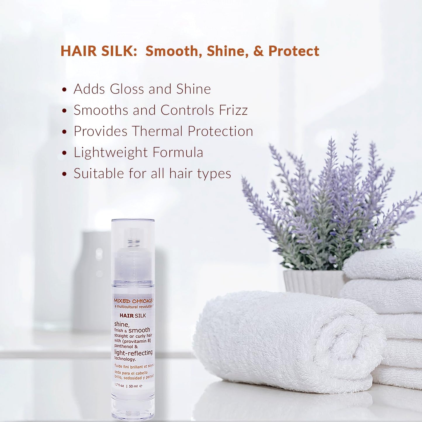 White Smoke Mixed Chicks Quad Pack - Shampoo 10 fl. oz., Deep Conditioner, 8.0 fl. oz., Leave-In Conditioner, 10 fl. oz., Hair Silk, 1.7 fl. oz