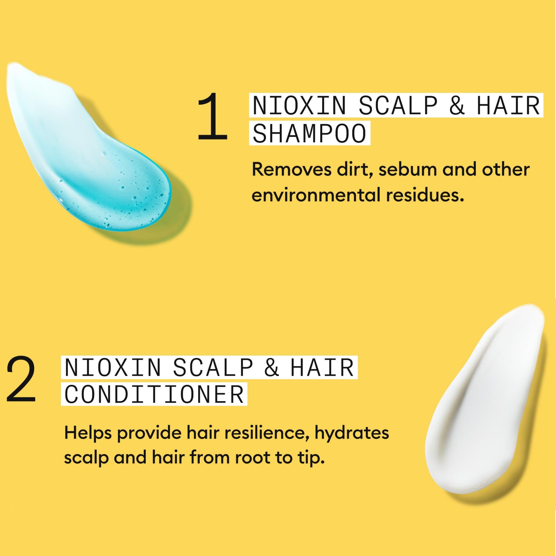 Light Goldenrod Nioxin Duo Kit | System 1 Scalp + Hair Thickening Shampoo & Conditioner, 10.1 Fl Oz Each | For Natural Hair with Light Thinning