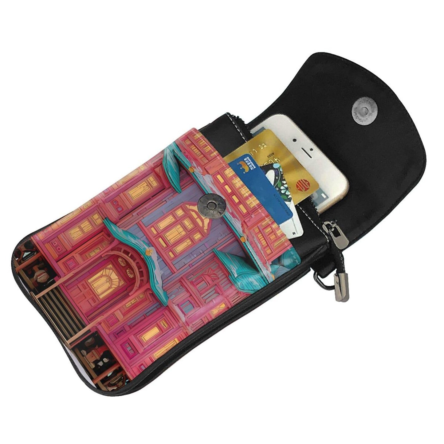 White Smoke Enchanted Alcove Small Cell Phone Purse Crossbody Compact Exquisite and Reliable for Daily Commuting and Travel