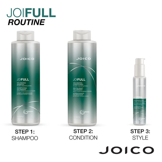 White Smoke Joico JoiFULL Volumizing Shampoo & Conditioner Set | Plush & Long-Lasting Fullness | Boost Shine | For Fine / Thin Hair