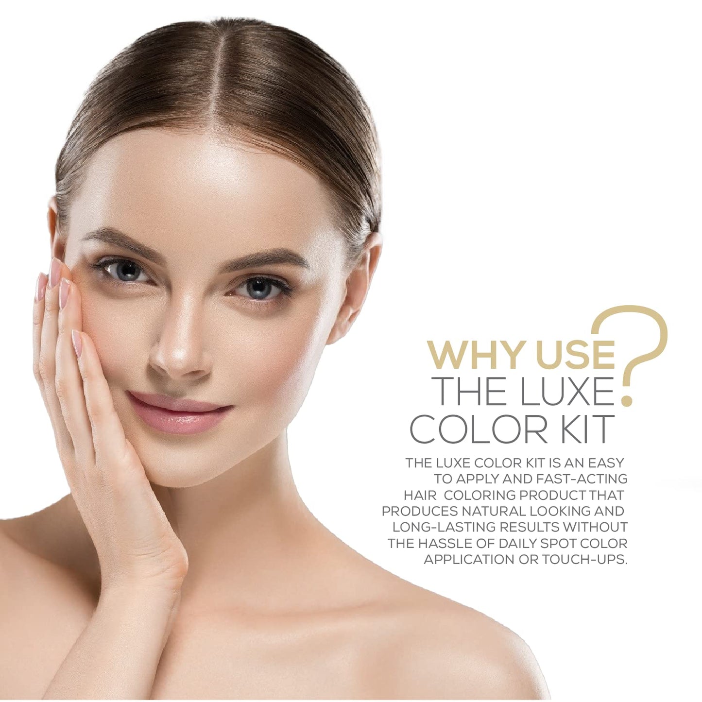 White Smoke Parallel Products - Luxe Color (Black) - Cream Hair Dye - 25mL - Tint for Professional Spot Coloring - With Cream Developer, Mixing Dish and Application Brush - Covers Grey Hair - Root Touch Up