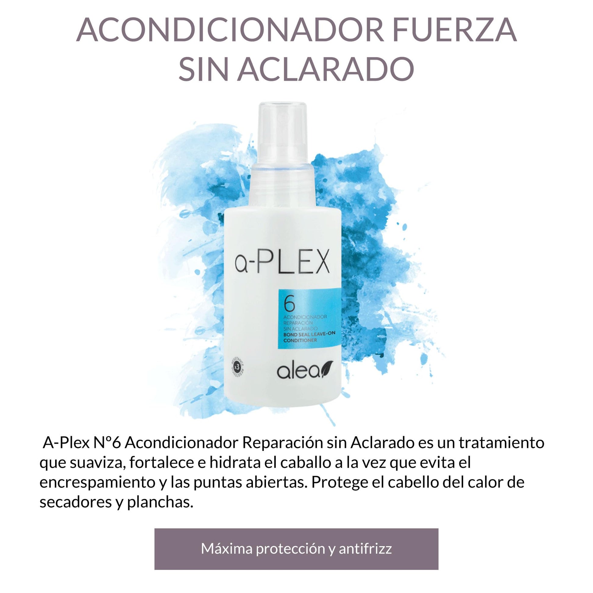 White Smoke ALEA - Leave-In Conditioner - A-Plex Nº6 Leave-In Repair Conditioner - 250 ml - All Hair Types - Softens, Strengthens, and Hydrates - Anti-Frizz Hair - Heat Protector