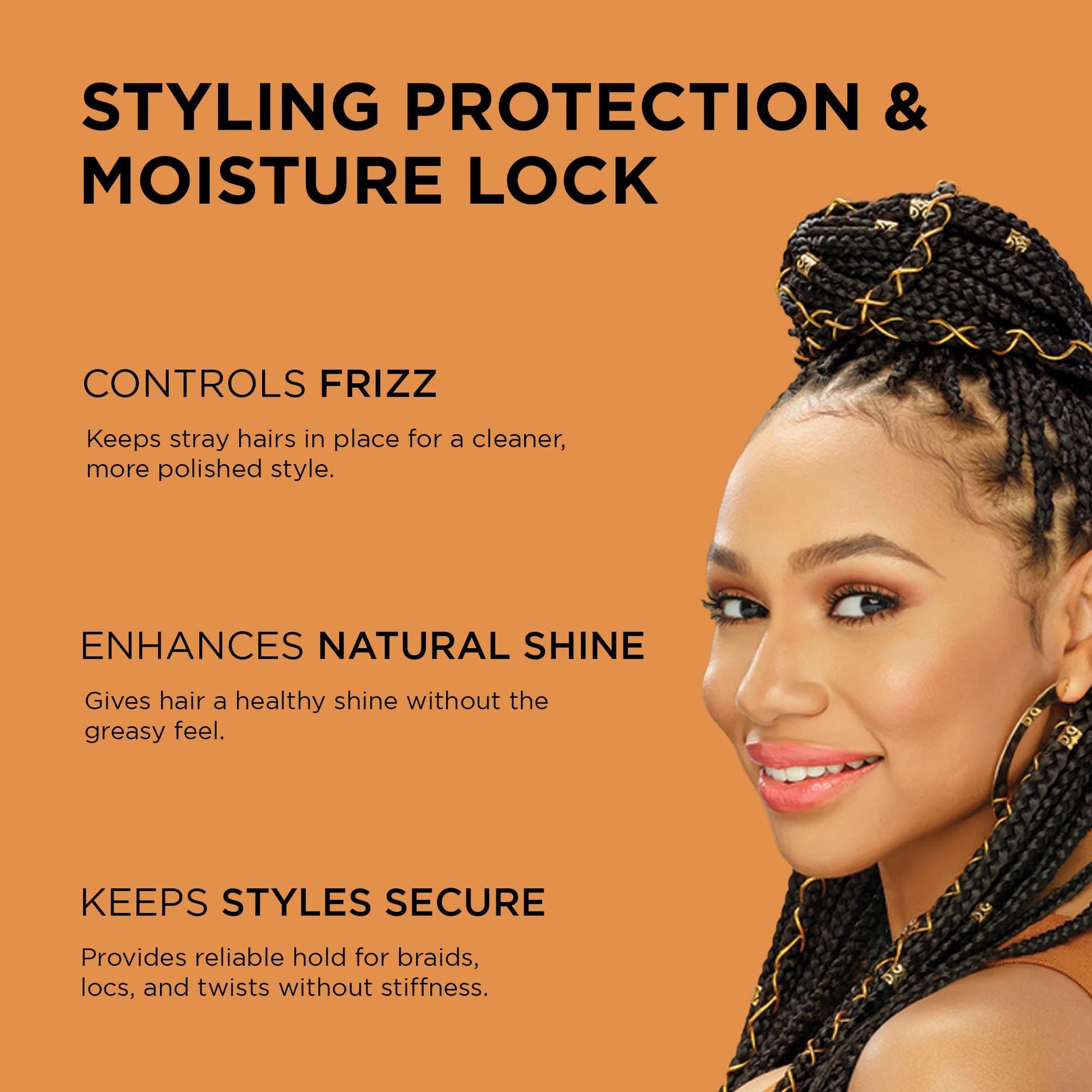 Coral African Pride Black Castor Miracle Extra Hold Braid, Loc, Twist Gel - Extreme Hold Braiding Hair Gel, Edge Control & Tames Frizz, No Flake | Natural Ingredients, Coconut Oil | 8oz