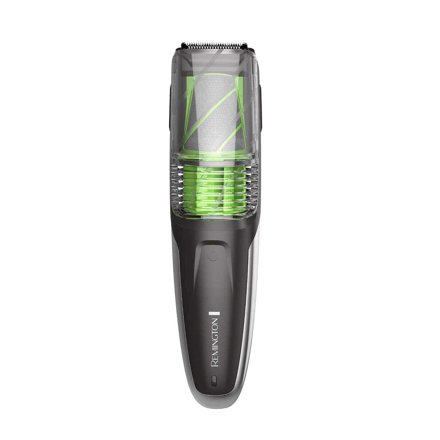 White Smoke Remington Vacuum Beard Trimmer,13 Length and Style Settings with Adjustable Length Comb (2-18mm),Vacuum Trimmer for Beard, Mustache, and Stubble, Rechargeable Lithium Power, Washable, Removable Blades