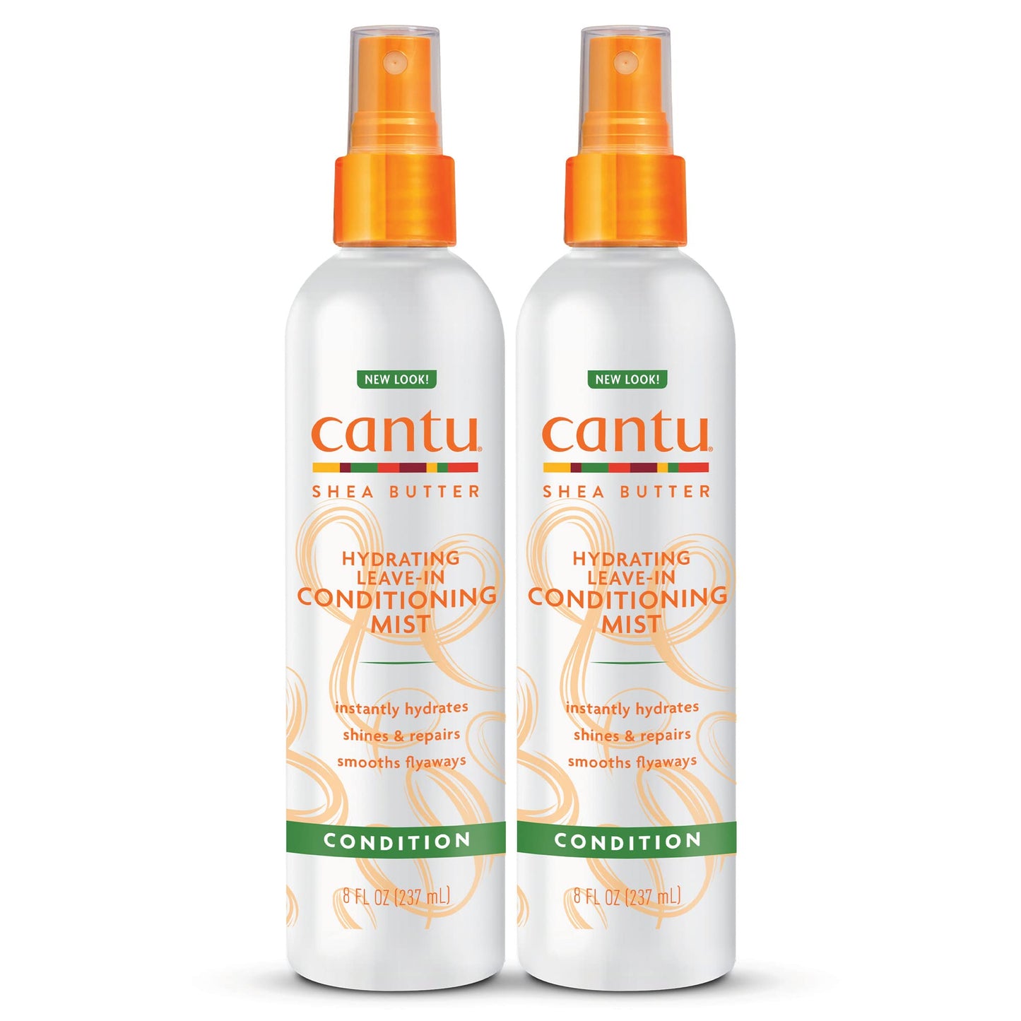 White Smoke Cantu Leave-In Conditioning Mist with Pure Shea Butter, 8 fl oz (Pack of 2)