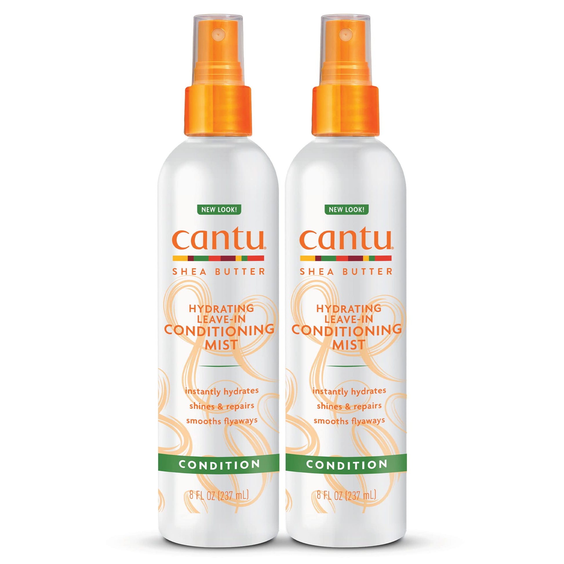 White Smoke Cantu Leave-In Conditioning Mist with Pure Shea Butter, 8 fl oz (Pack of 2)