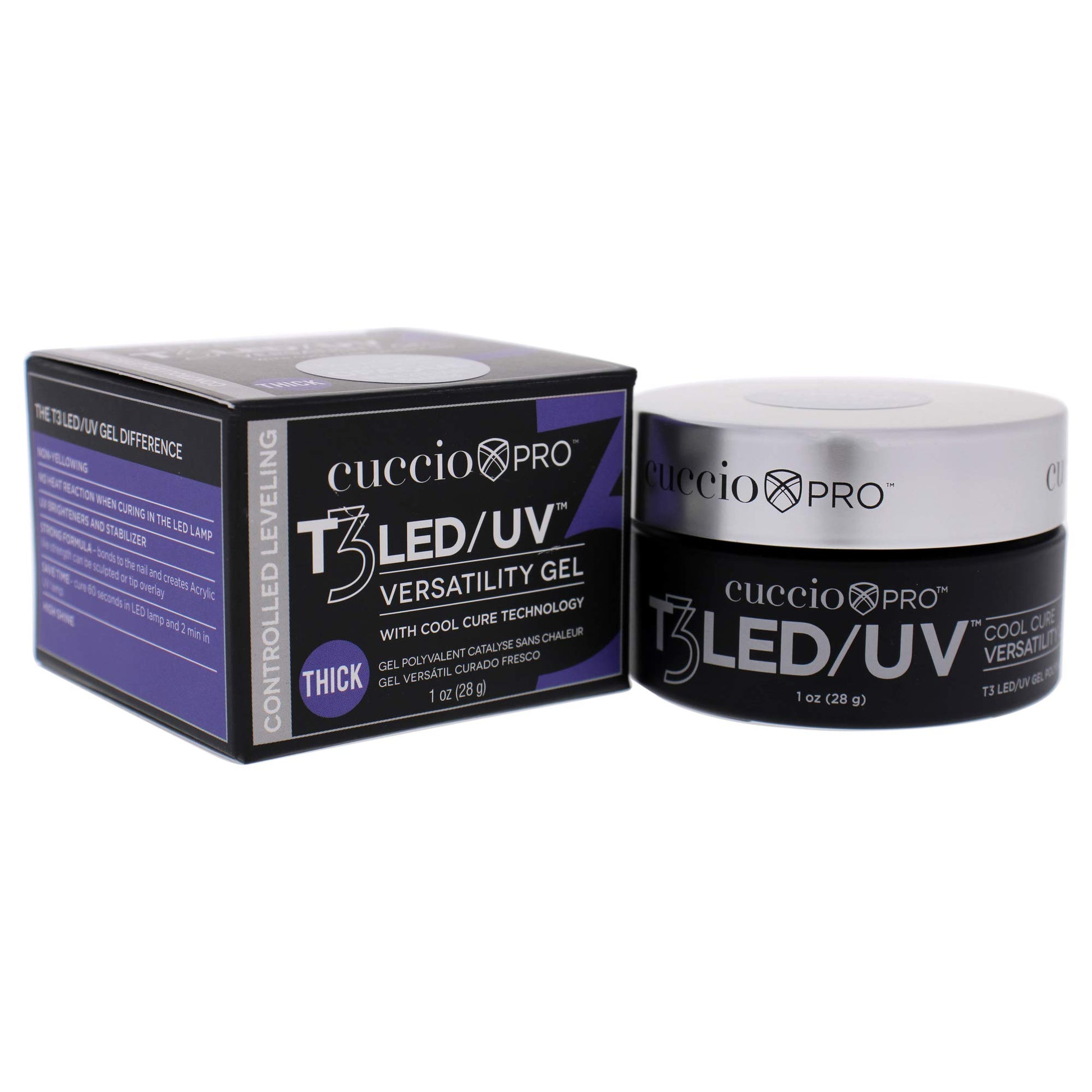 White Smoke Cuccio Pro T3 LED/UV Cool Cure Versatility Gel- Controlled Levelling- Incredibly Flexible- Strong Adhesion- Thick Viscosity- Fast Application- Quick Cure- Opaque Brazilian Blush- 1 Oz Nail Gel