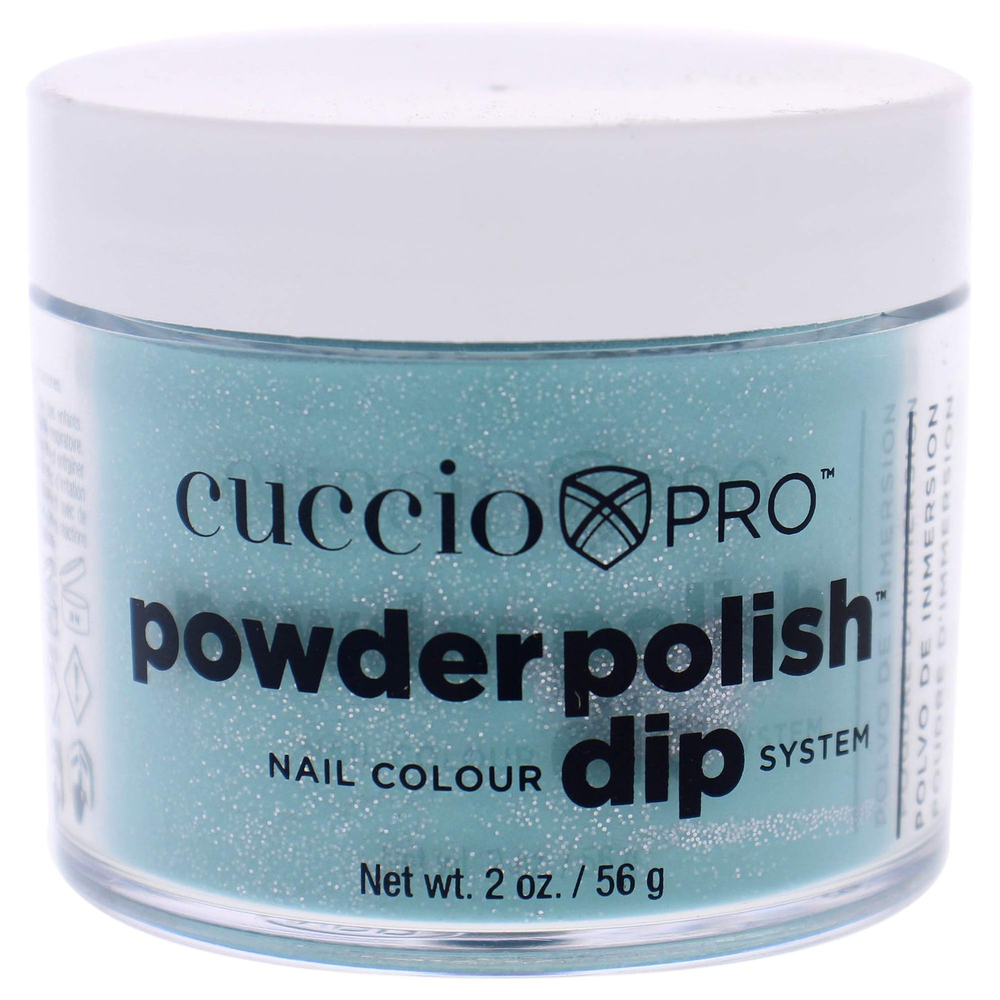 Light Gray Pro Powder Polish Nail Colour Dip System - Jade with Silver Glitter by Cuccio Colour for Women - 1.6 oz Nail Powder