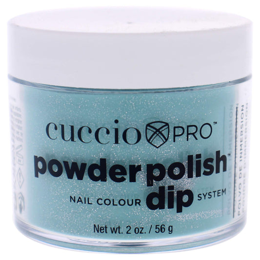 Light Gray Pro Powder Polish Nail Colour Dip System - Jade with Silver Glitter by Cuccio Colour for Women - 1.6 oz Nail Powder