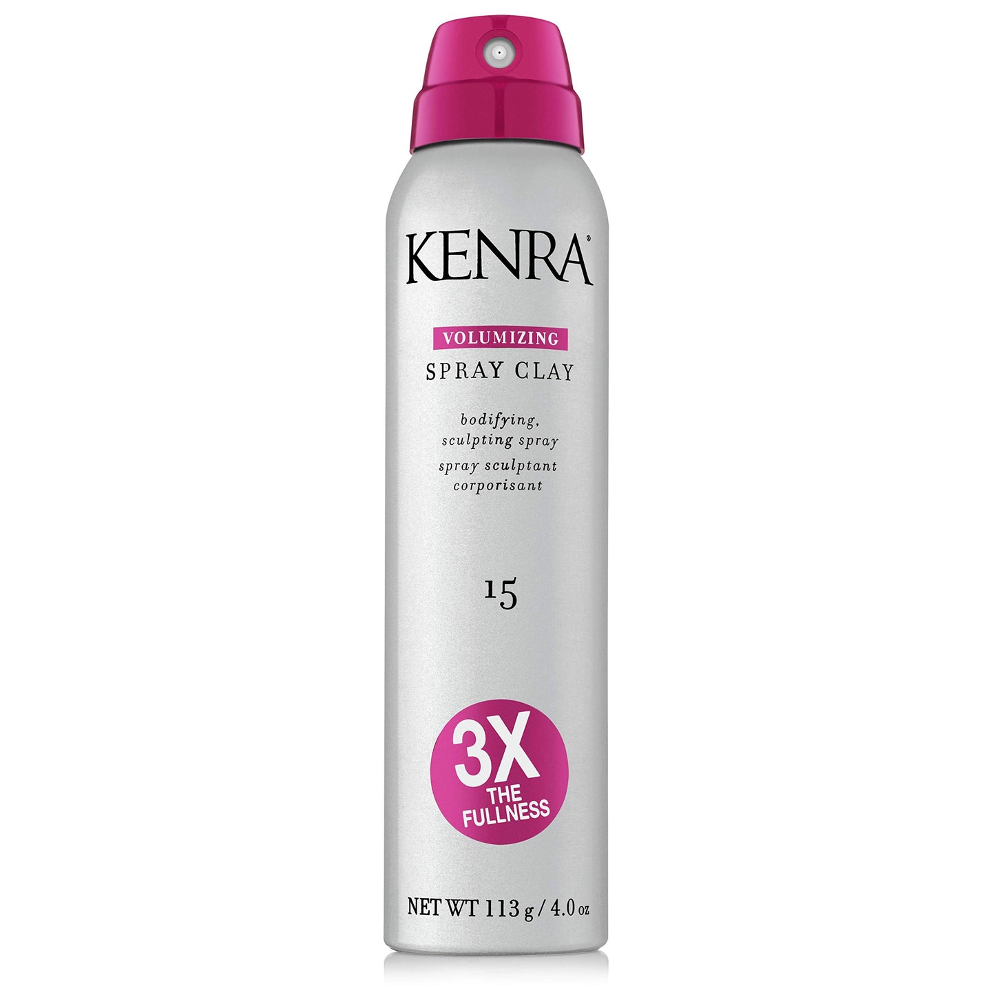 Gray Kenra Professional Volumizing Spray Clay 15 | Bodifying, Fullness Spray | 3X The Fullness | Medium Hold | Provides Texture & Volume With A Long-Lasting Finish | All Hair Types | 4 oz