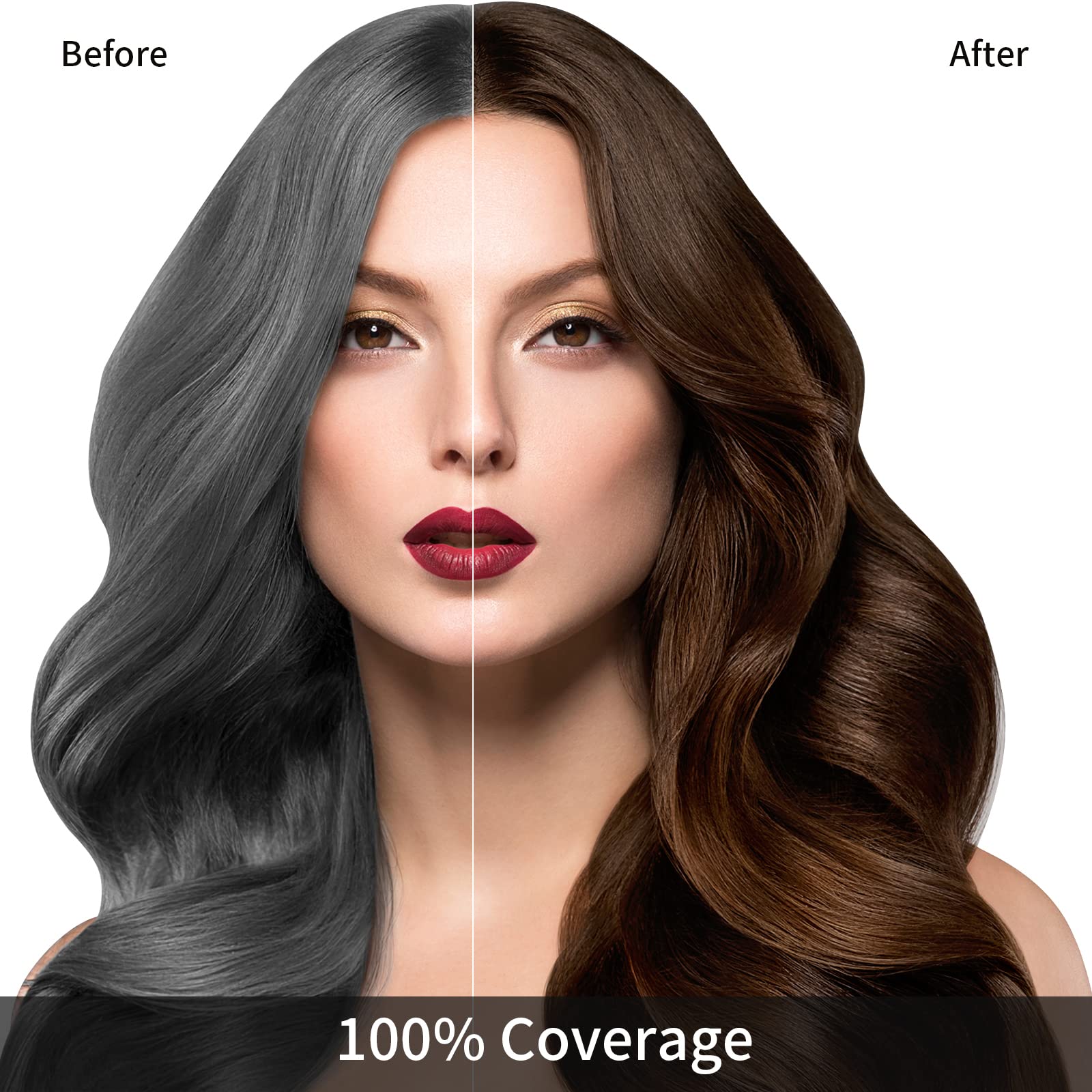 White Smoke KINGMING Dark Brown Herbal Instant Color Shampoo for Gray Hair Coverage for Women & Men - 3 in 1 Champu Con Tinte Para Canas 500ml