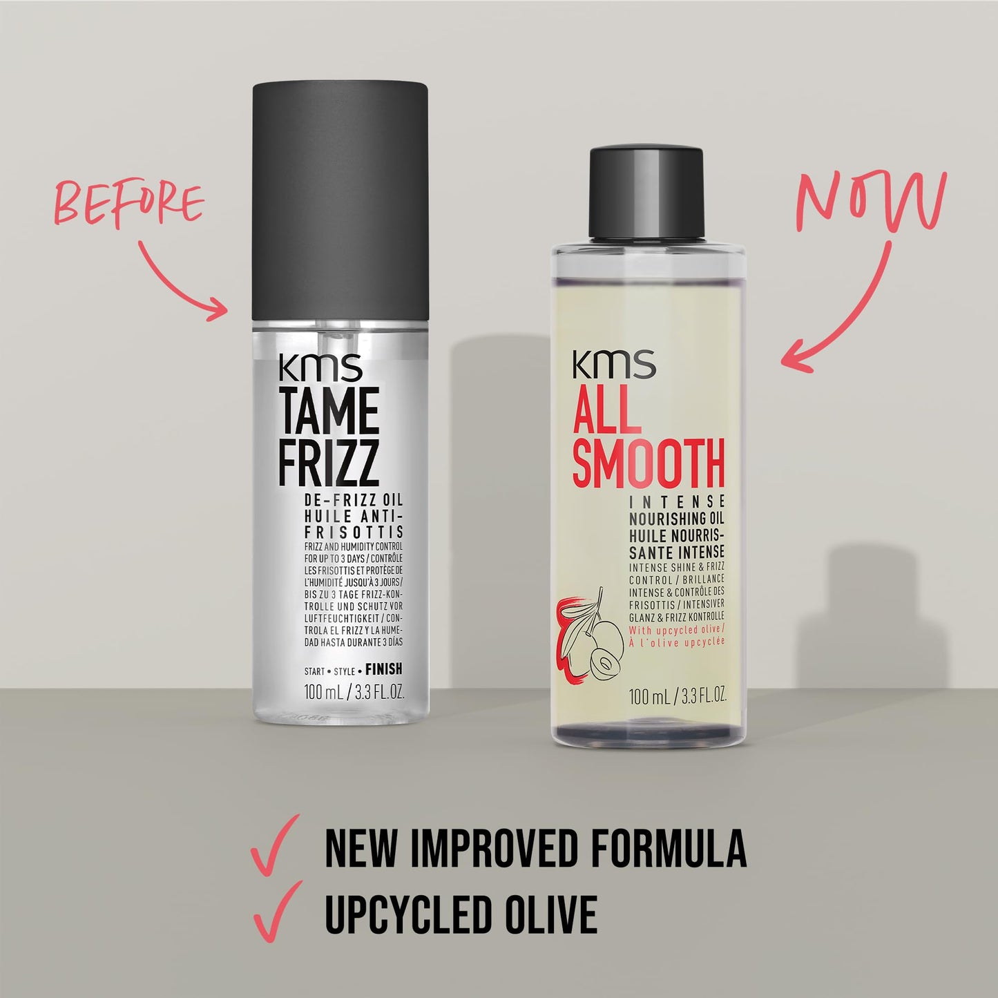 Light Gray KMS AllSmooth Intense Nourishing Oil for Medium to Thick, Coarse Hair, 100ml