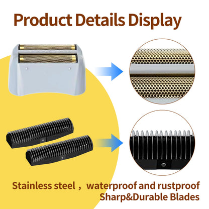 White Smoke 1 Pack Foil Shaver Replacement Foil Fits for Andis Foil Shaver TS1 (17150, 17235, 17220) and TS2 (17200), Gold