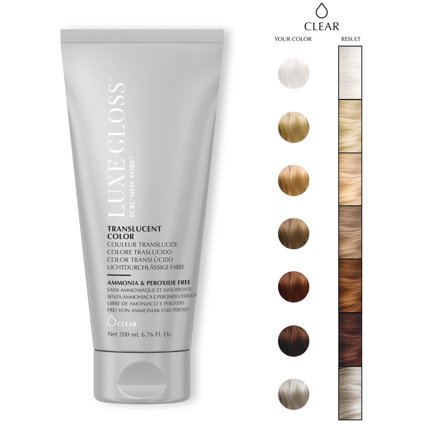 White Smoke Ecru New York LUXE GLOSS Hair Gloss for Enhanced Color and Glass-Like Shine, Clear