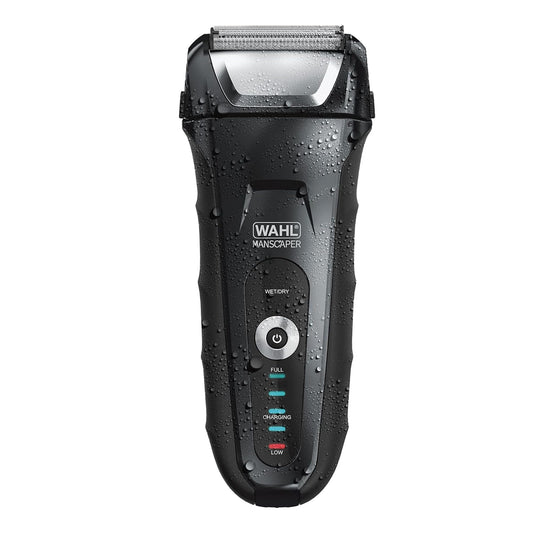White Smoke Wahl Manscaper Lithium-Ion Hypoallergenic Shaver with Flexible Titanium Foils to Prevent Skin Irritation and Shaver Bumps