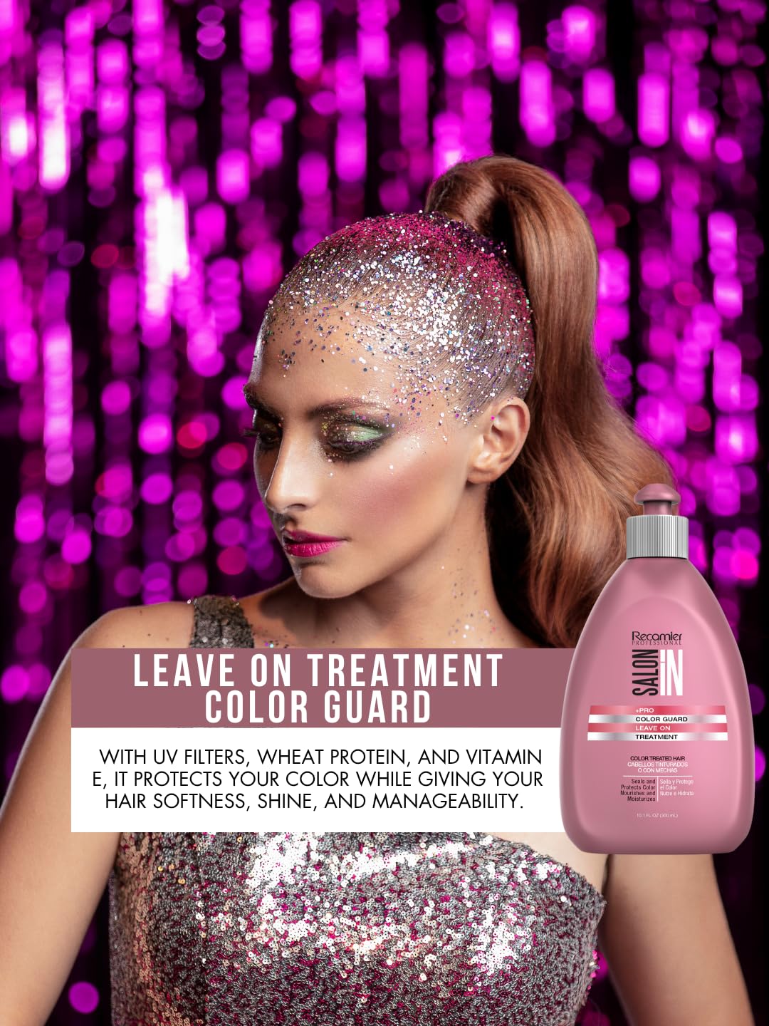 Midnight Blue Salon In by Recamier | Color Guard Leave-On Treatment for Color-Treated Hair | 10.1 fl oz / 300 ml