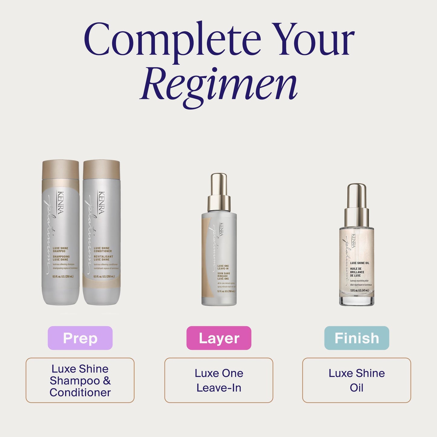 Lavender Kenra Professional Platinum Luxe One Leave-In | All-In One Miracle Spray | Hydrates, Smooths and Softens | Controls Frizz & Resists Humidity | Heat Protection | 5 fl. Oz