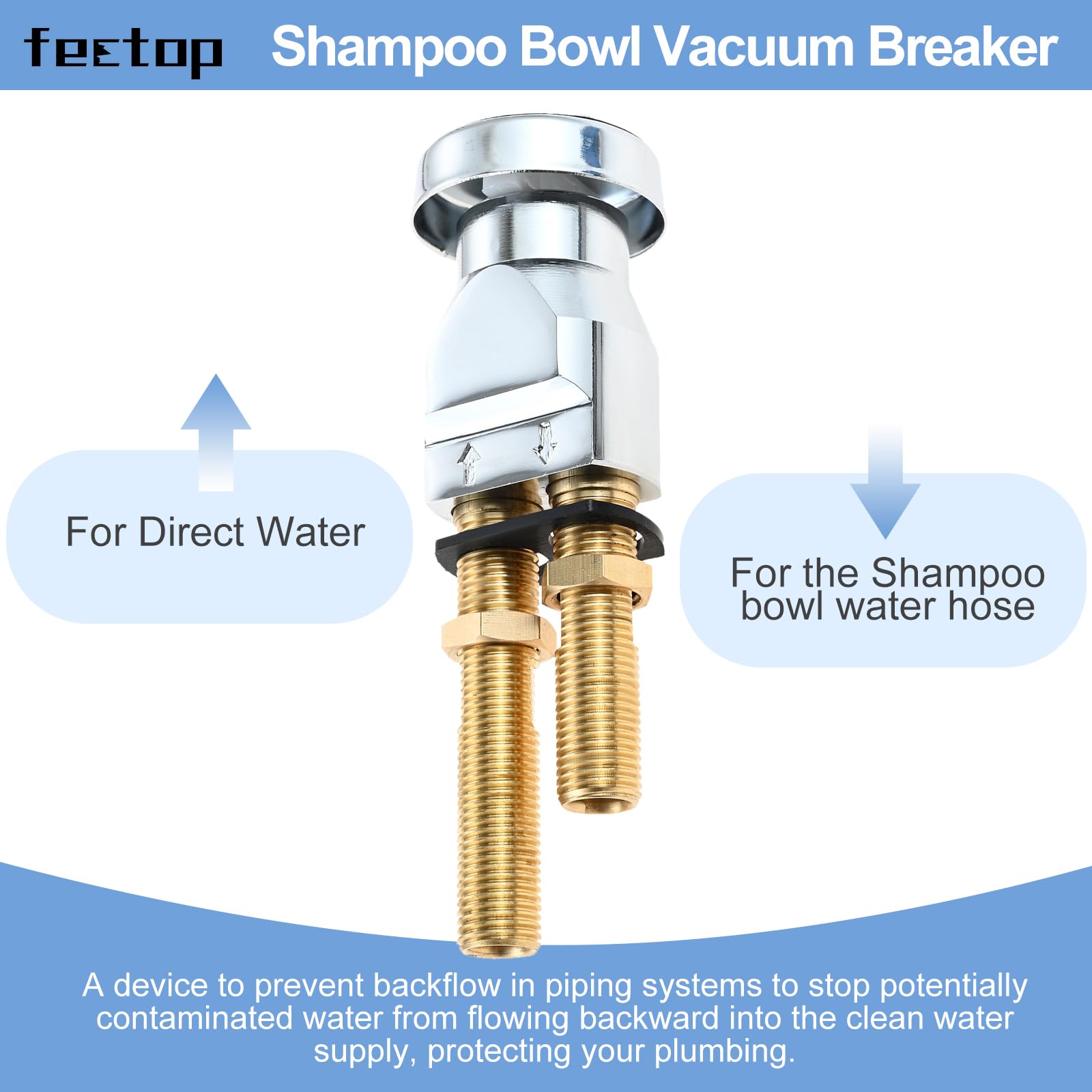 White Smoke Salon Shampoo Bowl Vacuum Breaker Kit & 1/4" Shampoo Bowl Sprayer Hose Kit with Hair Brush - Hair Salon Sink Sprayer Hose Replacement Set for Sink Shampoo Bed (11 Pcs)