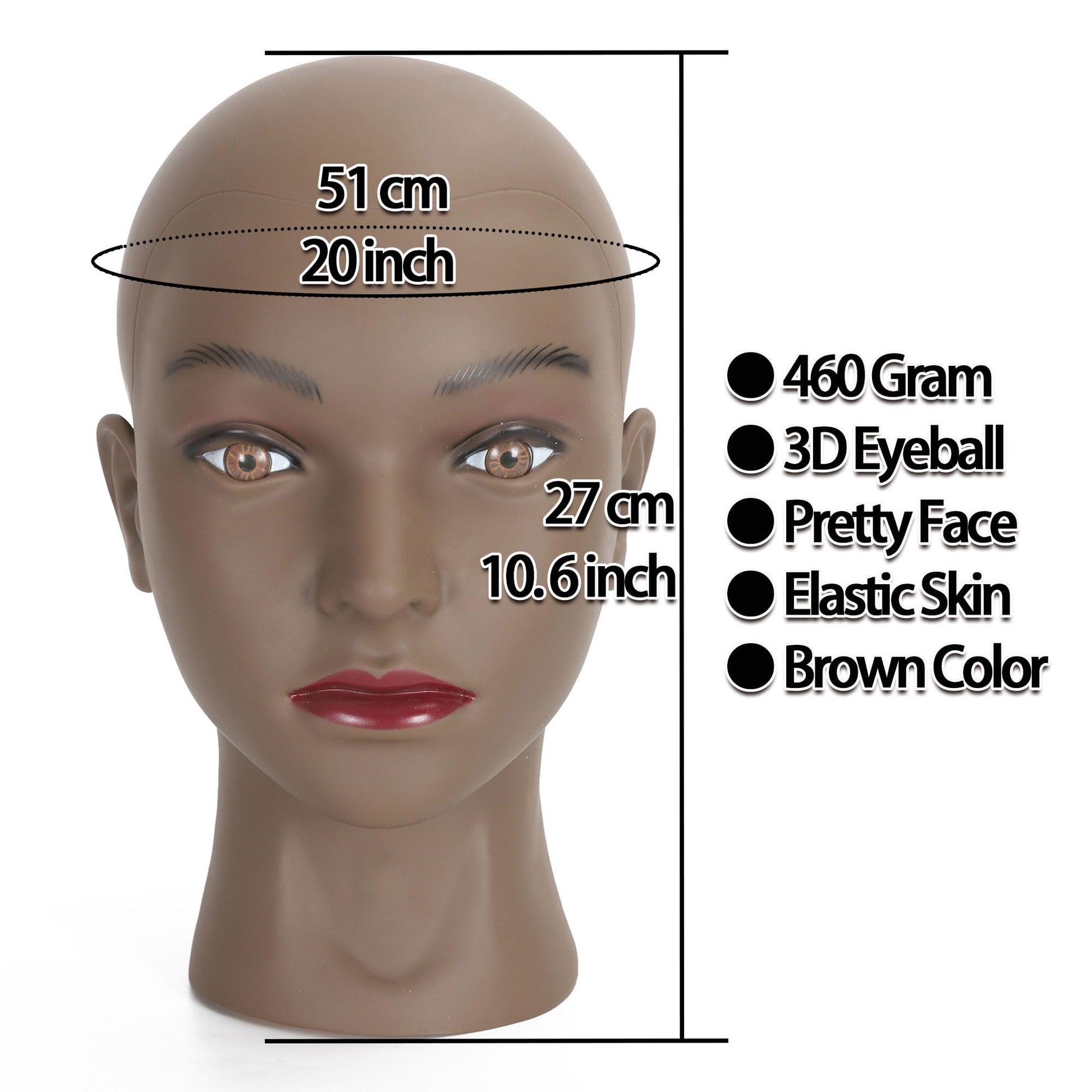 White Smoke TKIMHEQ Bald Female Mannequin Head Makeup Training Head Wig Head Professional Cosmetology for Wig Making and Display Hat Helmet Glasses Display Head Model with Free Clamp Stand