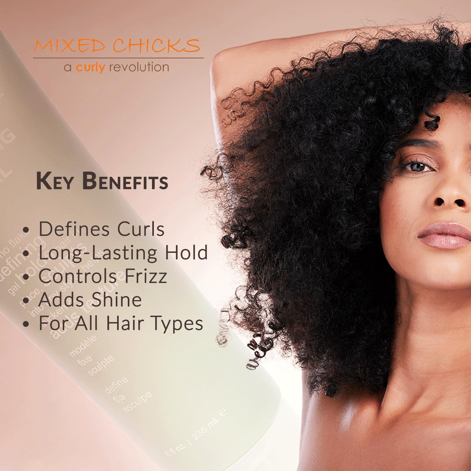 Black Mixed Chicks Styling Gel - Thickening and Texturizing Definer, 8 fl. oz.
