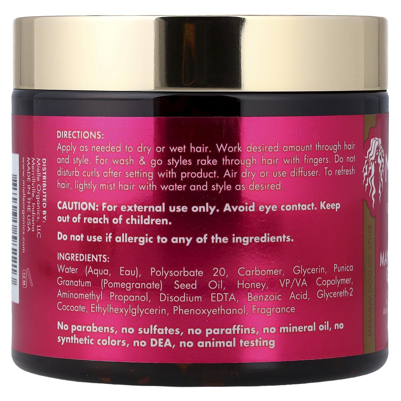 Brown Mielle Pomegranate & Honey Blend MAXIMUM HOLD GEL STYLER