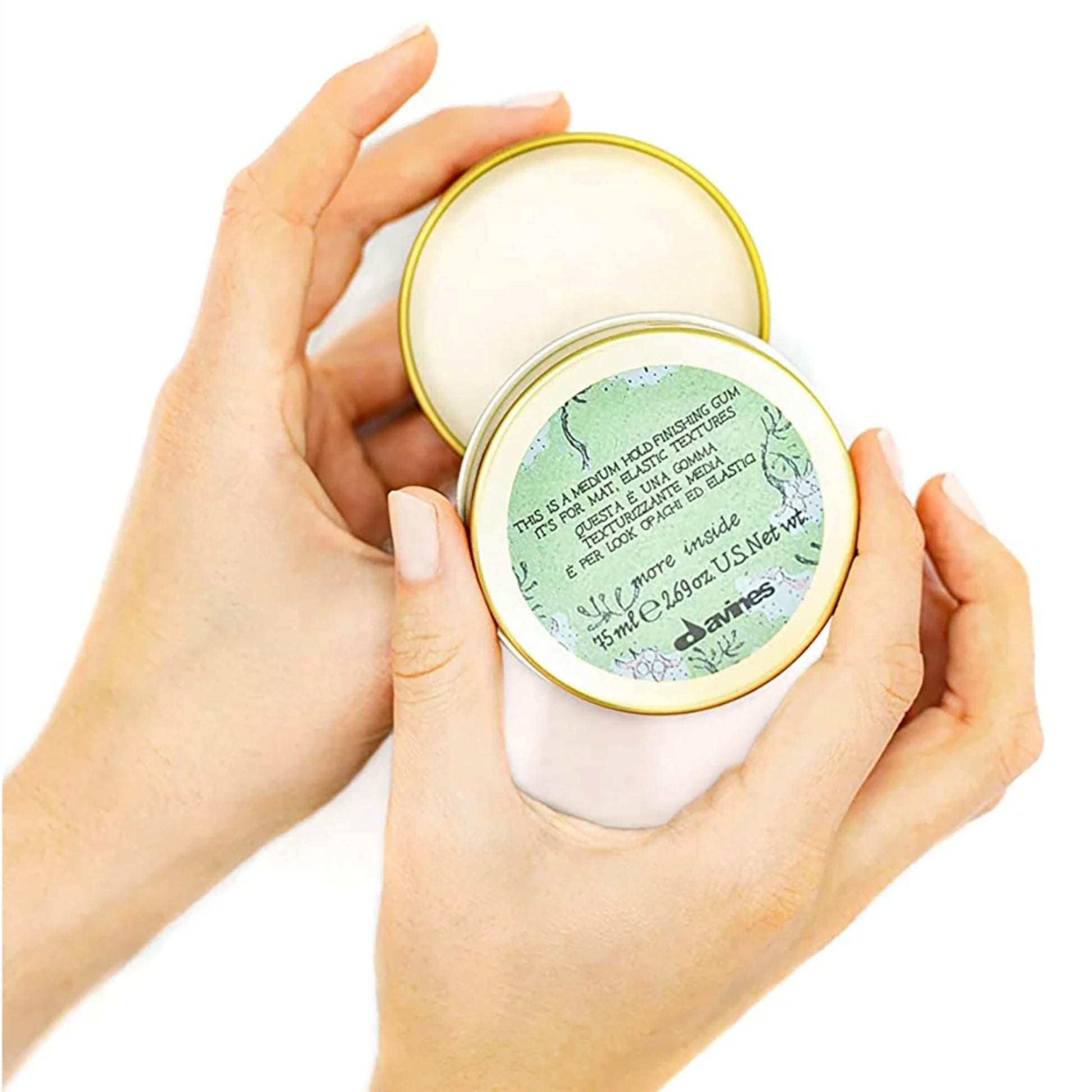 White Smoke Davines This Is A Medium Hold Finishing Gum, Medium Hold Texture & Matte Finish - Dry Paste for Defined Styles - Workable & Remoldable, 2.54 Fl Oz
