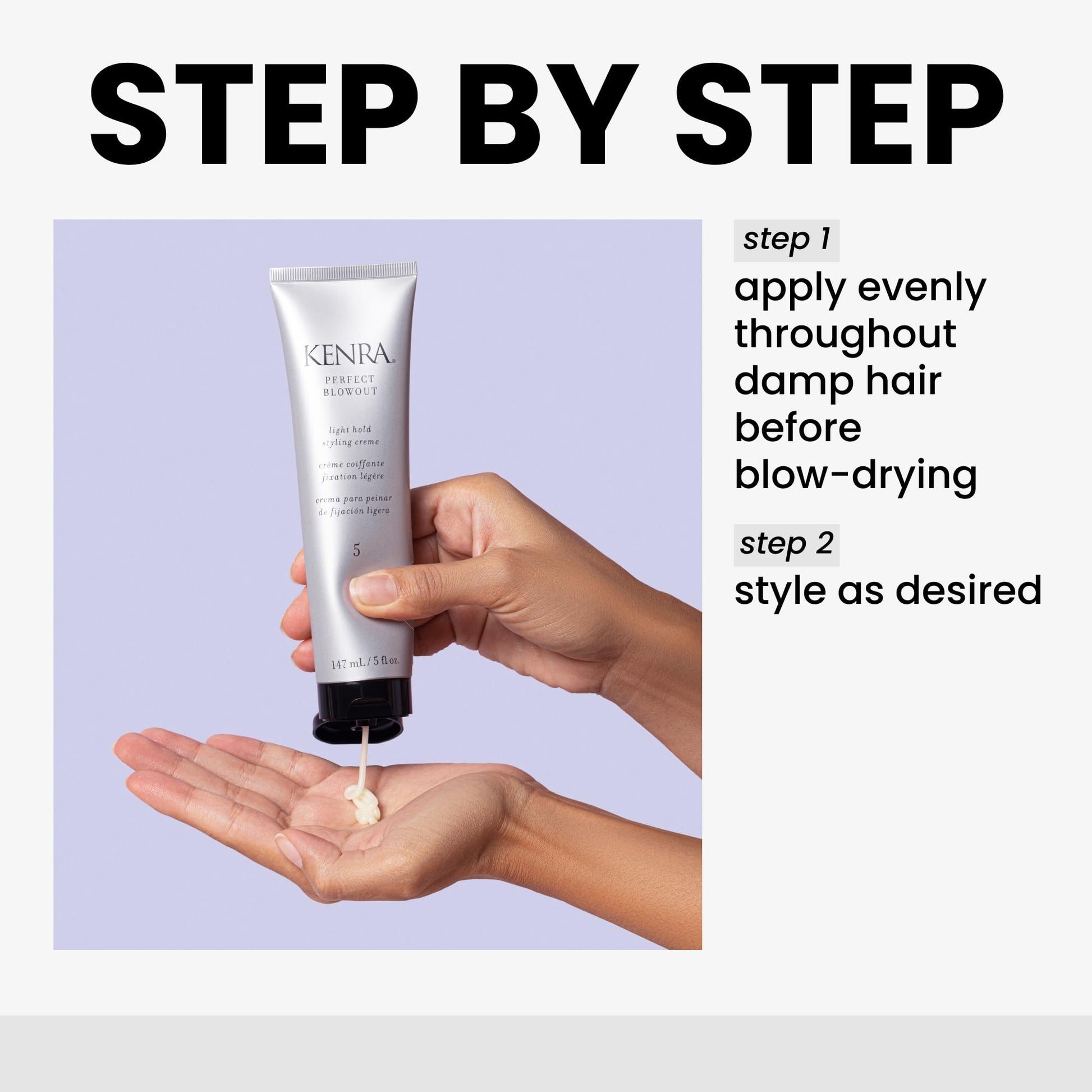 White Smoke Kenra Professional Perfect Blowout 5 | Light Hold Styling Crème | Provides Thermal Protection | Increases All Over Body & Fullness | Lightweight Formula | All Hair Types | 5 fl. Oz