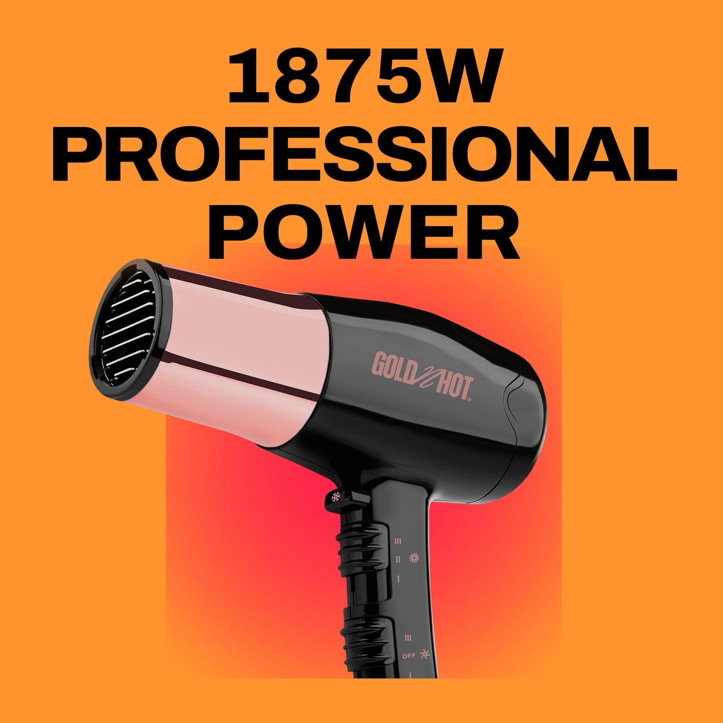Goldenrod GOLD N HOT 1875 WATT Full Size Euro Dryer with Rose Gold Barrel