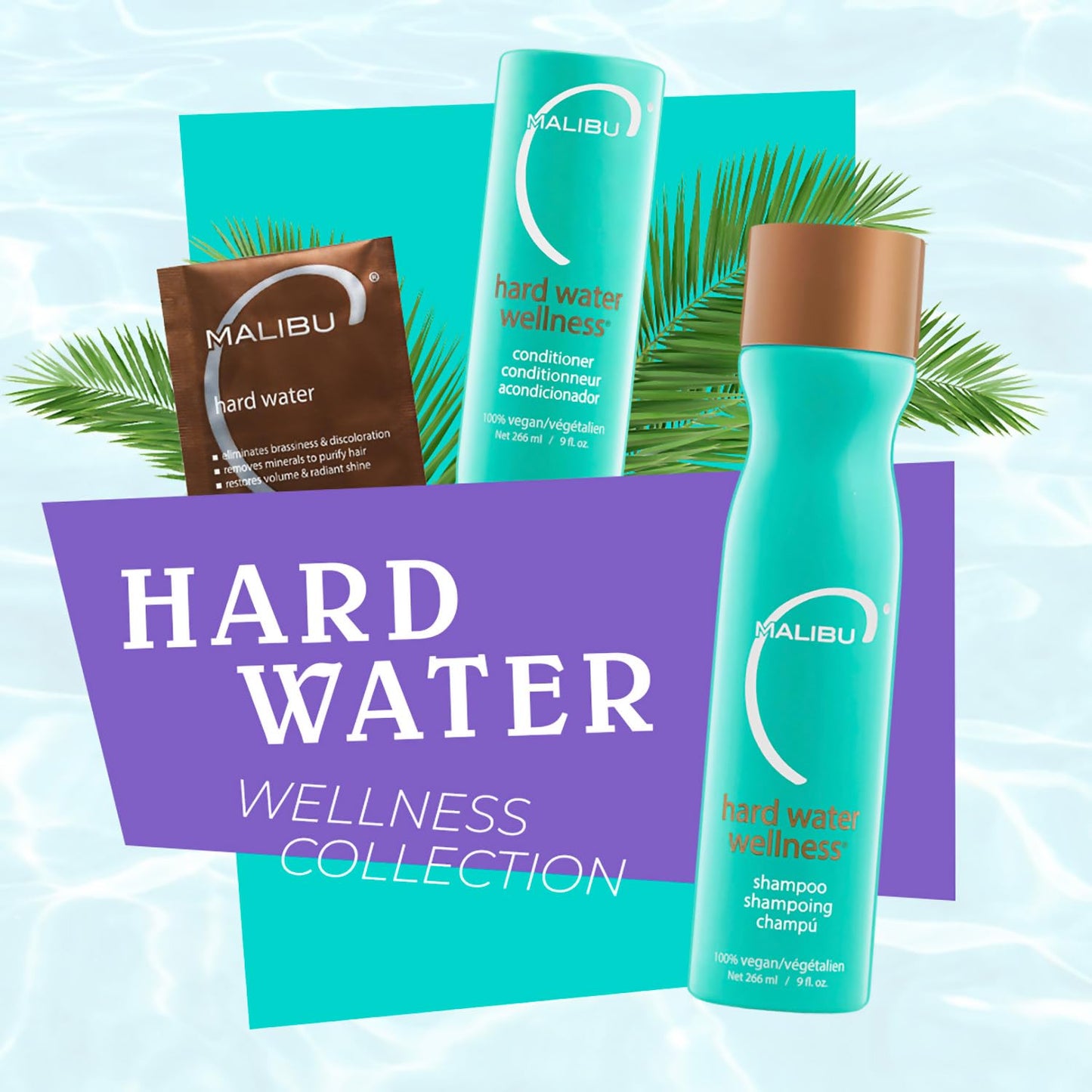 Alice Blue Malibu C Mini Malibu Rehab Hard Water Wellness - Contains 2 Remedy Packets - At-Home Hair Reconstructor and Mineral Removal Remedy - Sulfate Free Hair Care