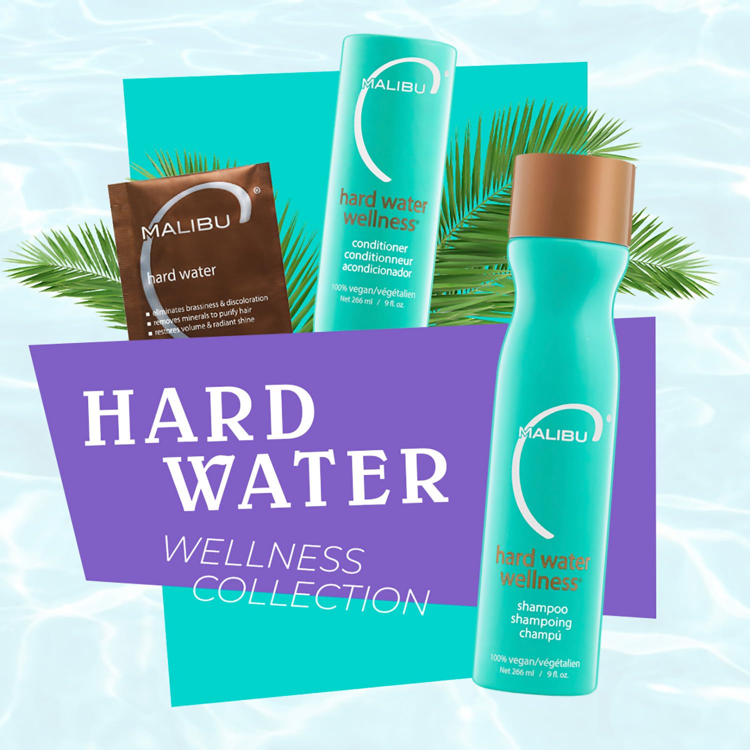 Alice Blue Malibu C Mini Malibu Rehab Hard Water Wellness - Contains 2 Remedy Packets - At-Home Hair Reconstructor and Mineral Removal Remedy - Sulfate Free Hair Care