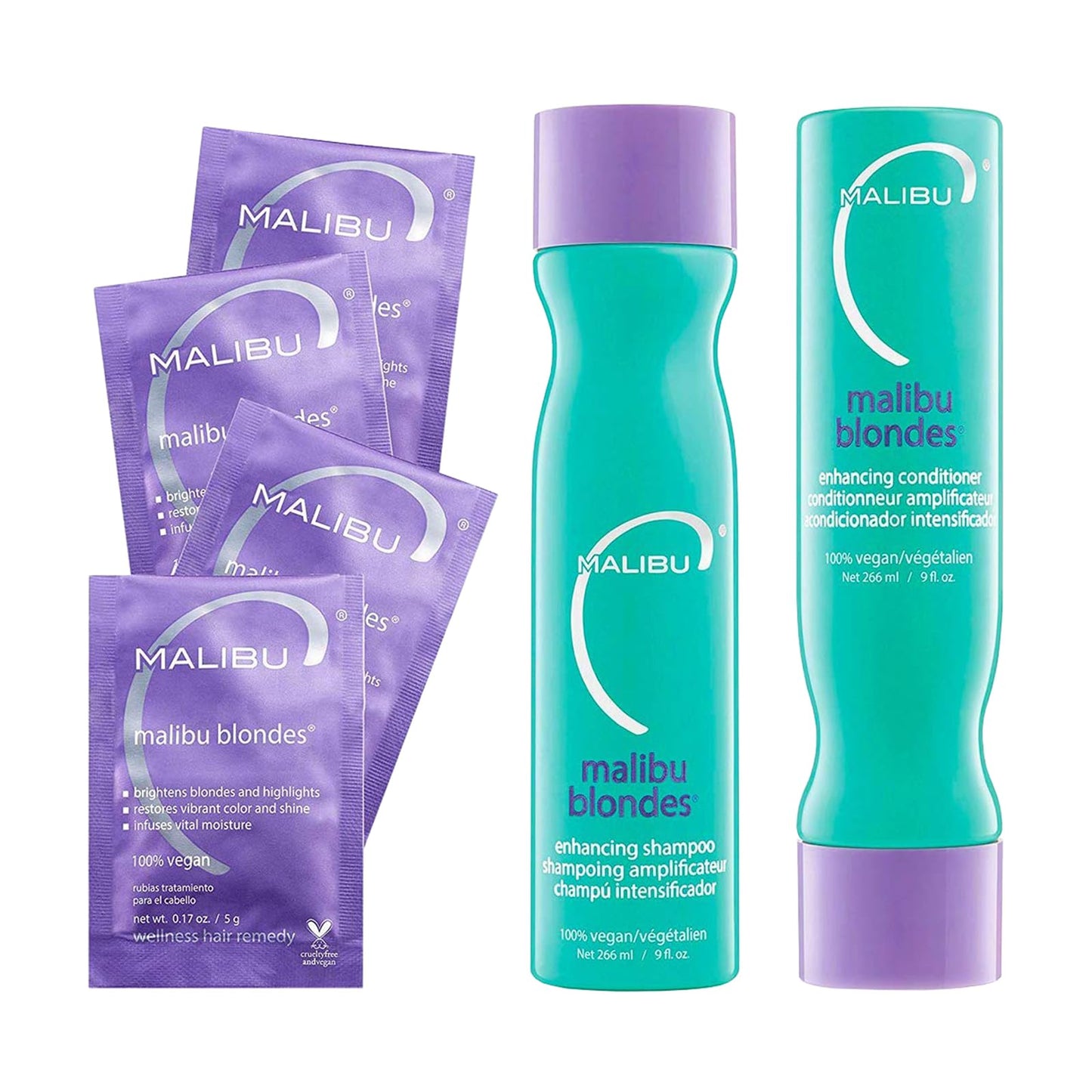White Smoke Malibu C Blondes Collection - Blonde Shampoo and Conditioner Set - Protects and Preserves Color Vibrancy + Infuses Moisture with Enhanced Vitamin Complex - Sulfate-Free Hair Care