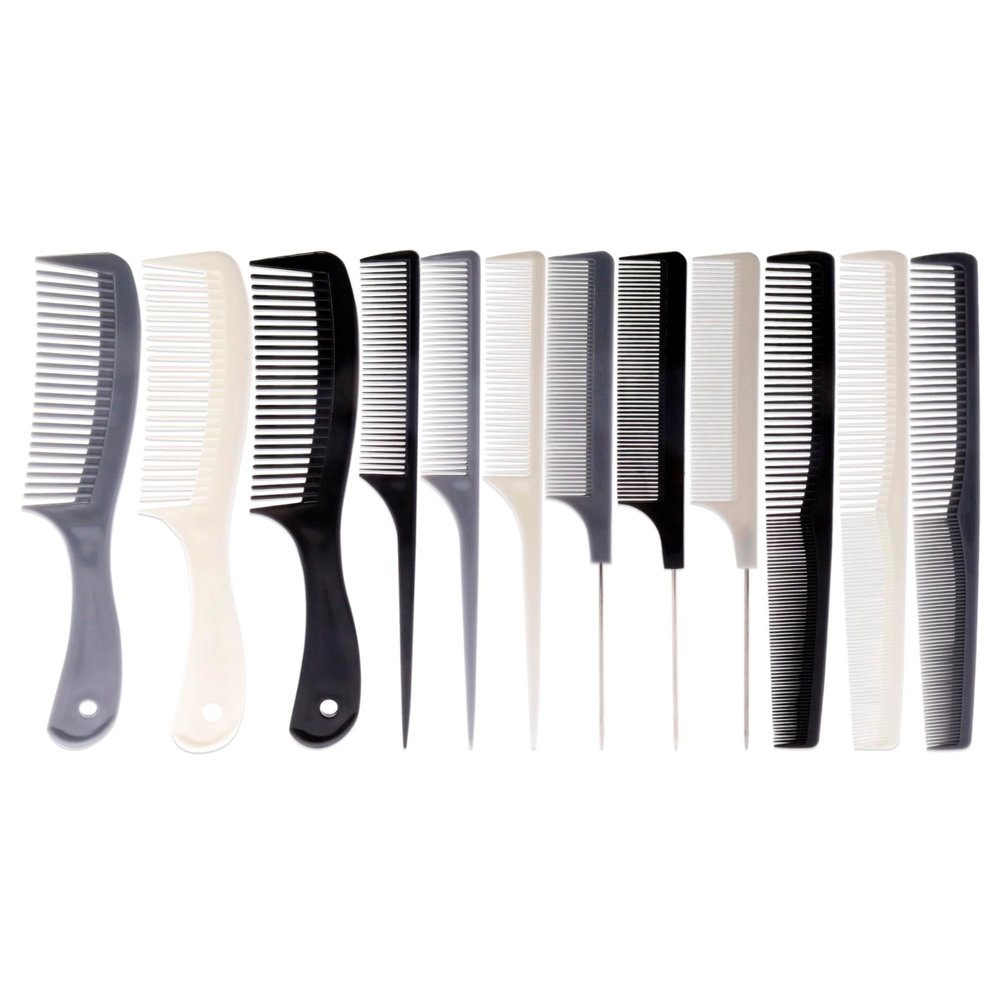 White Smoke Aristocrat 12 Piece Plastic Comb Set