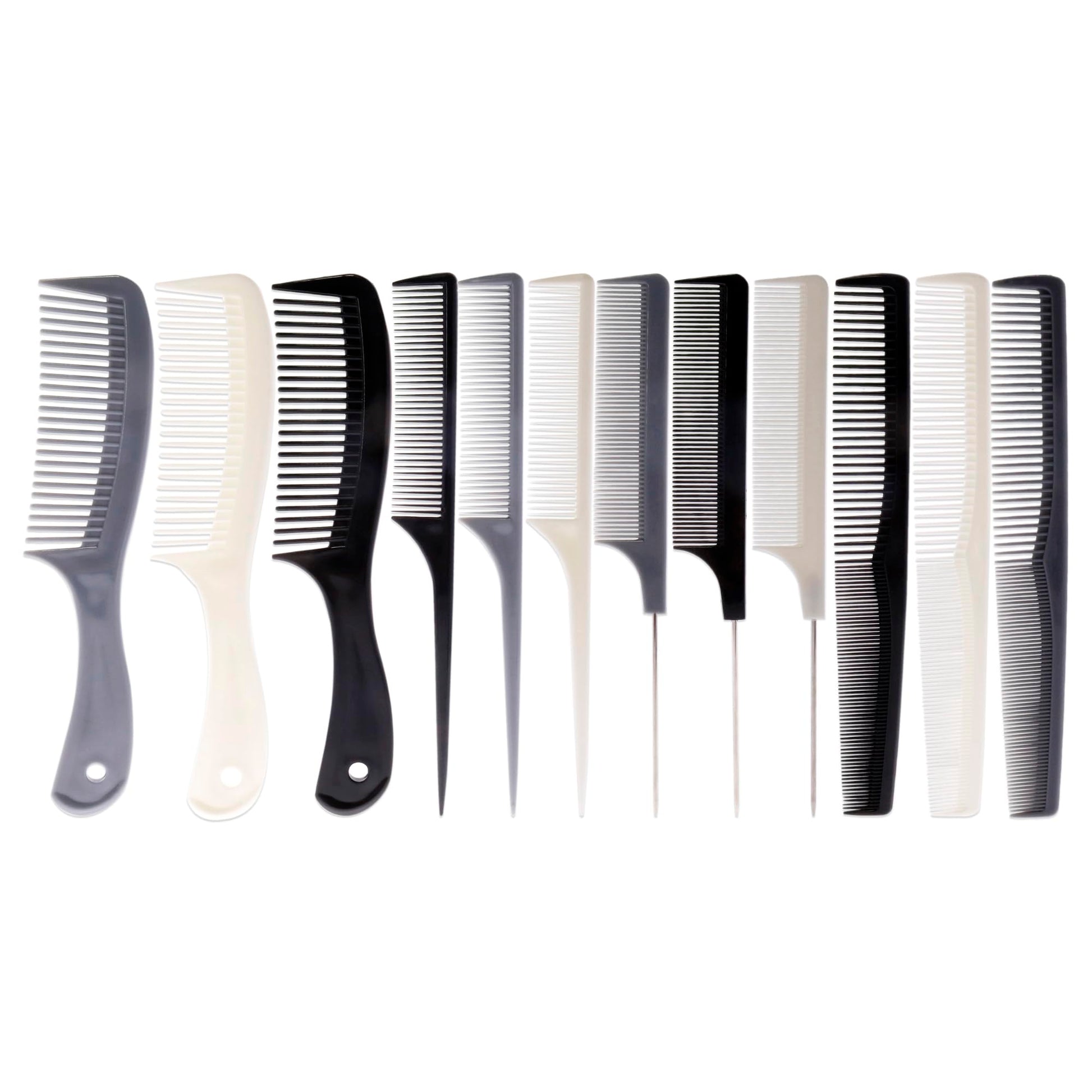 White Smoke Aristocrat 12 Piece Plastic Comb Set